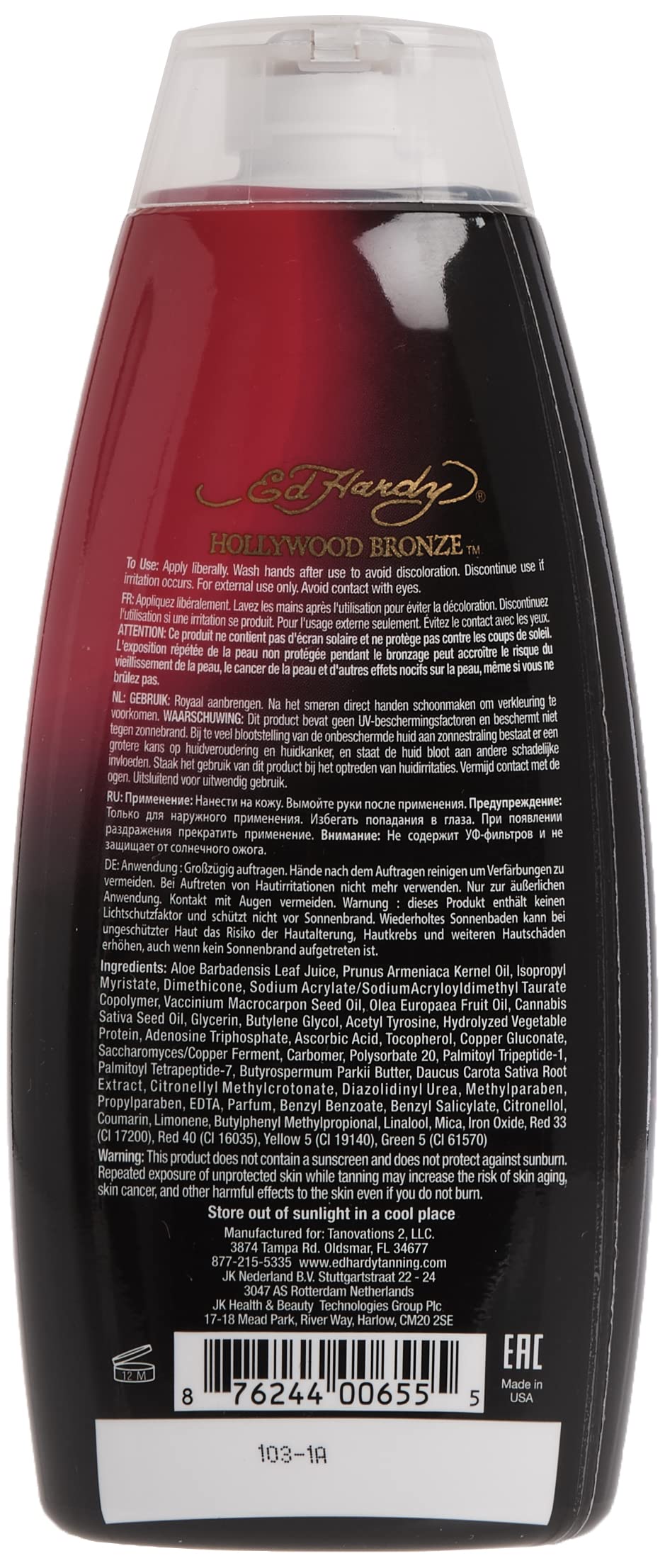 Ed Hardy Hollywood Bronze Bronzer Tanning Lotion 10 oz – Deep Tan & Radiant Glow