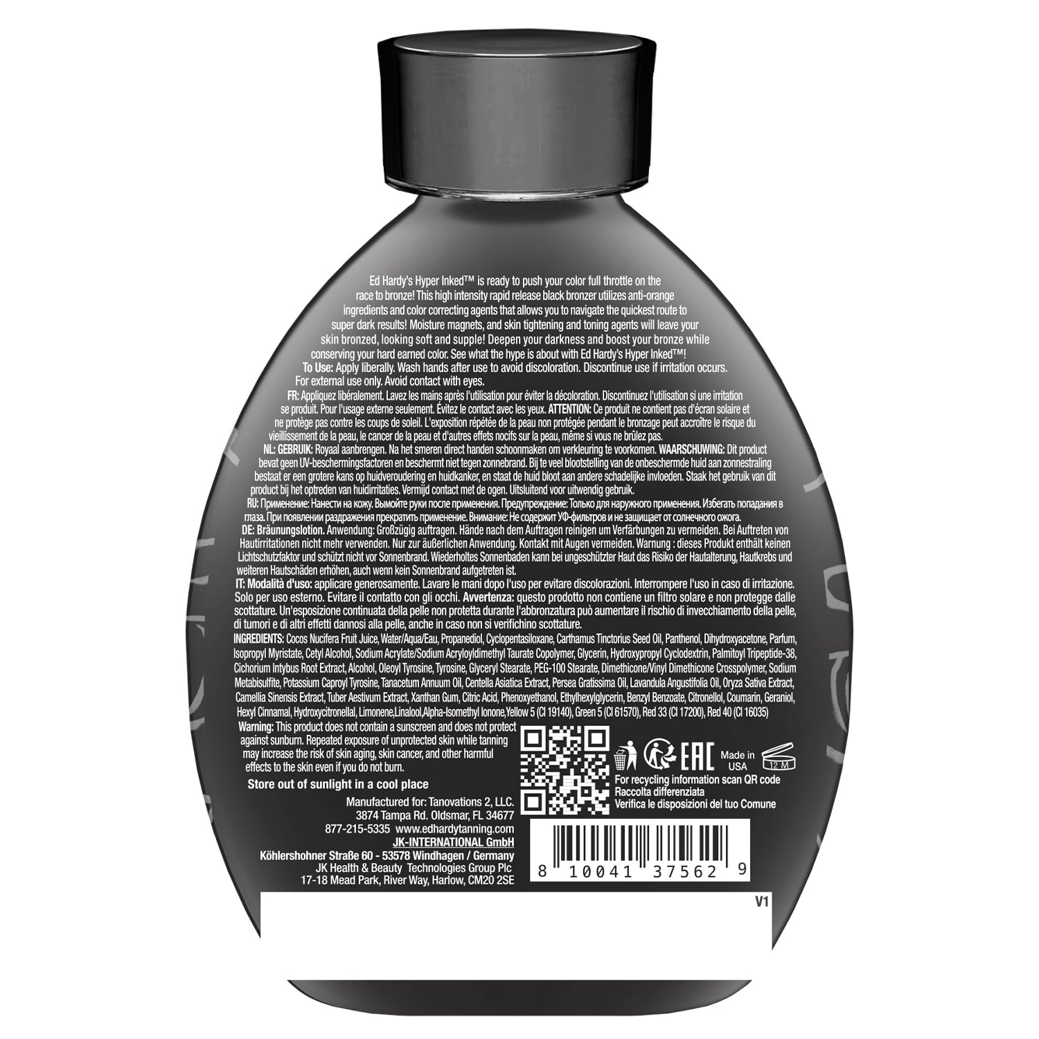 ED HARDY Hyper Inked Tanning Lotion – High-Intensity Color Correcting & Skin Firming