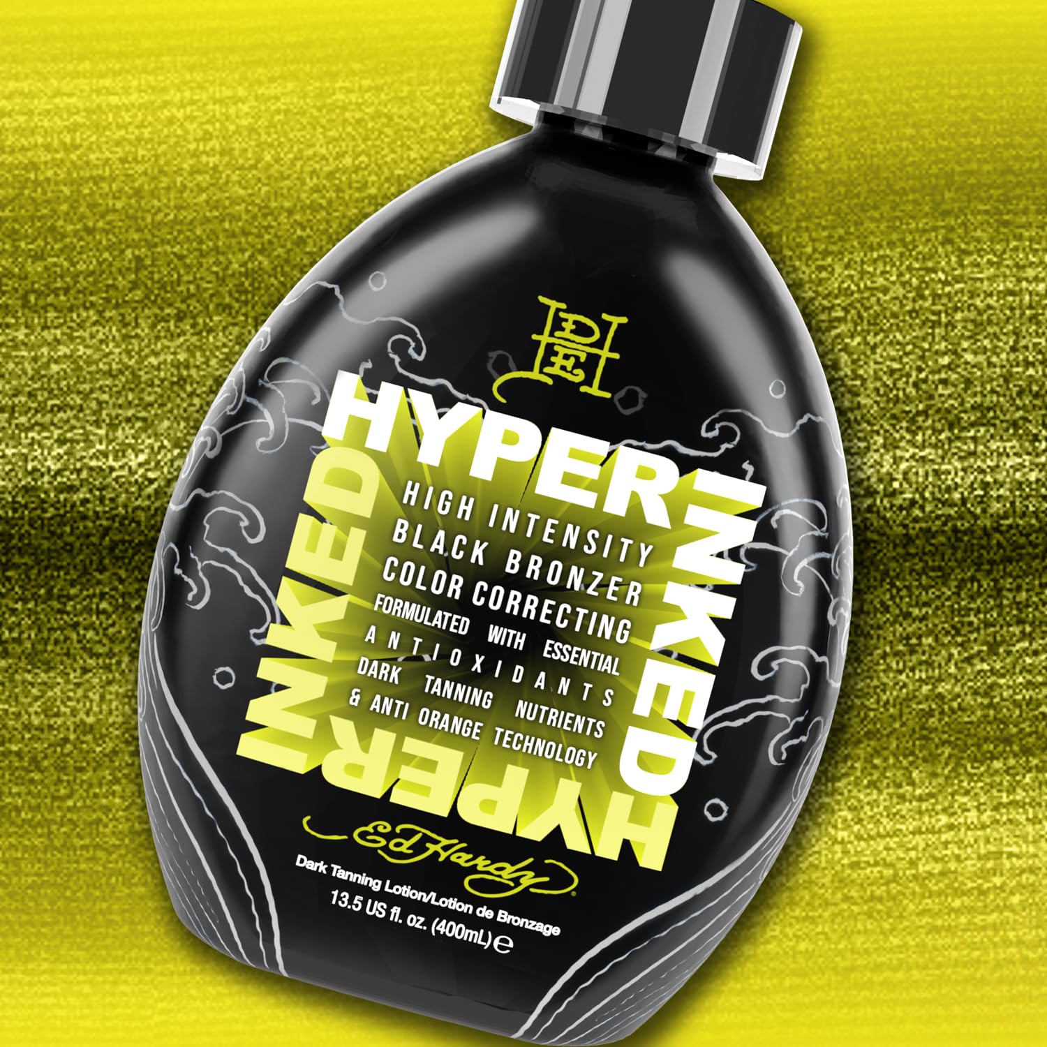 ED HARDY Hyper Inked Tanning Lotion – High-Intensity Color Correcting & Skin Firming