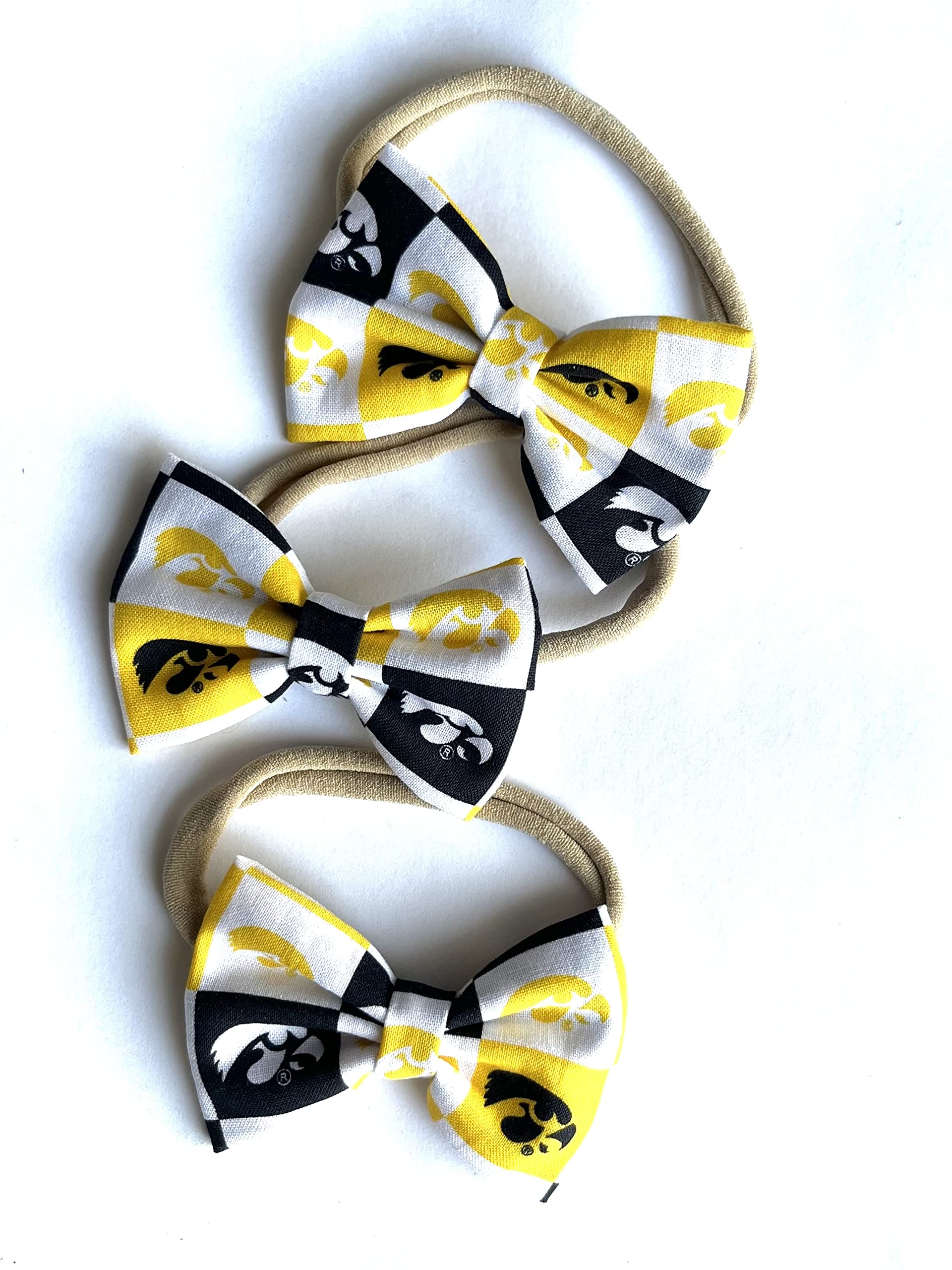 EdenBEbows University of Iowa Hawkeye Headband Bow — Baby Girl to Toddler, Made in USA