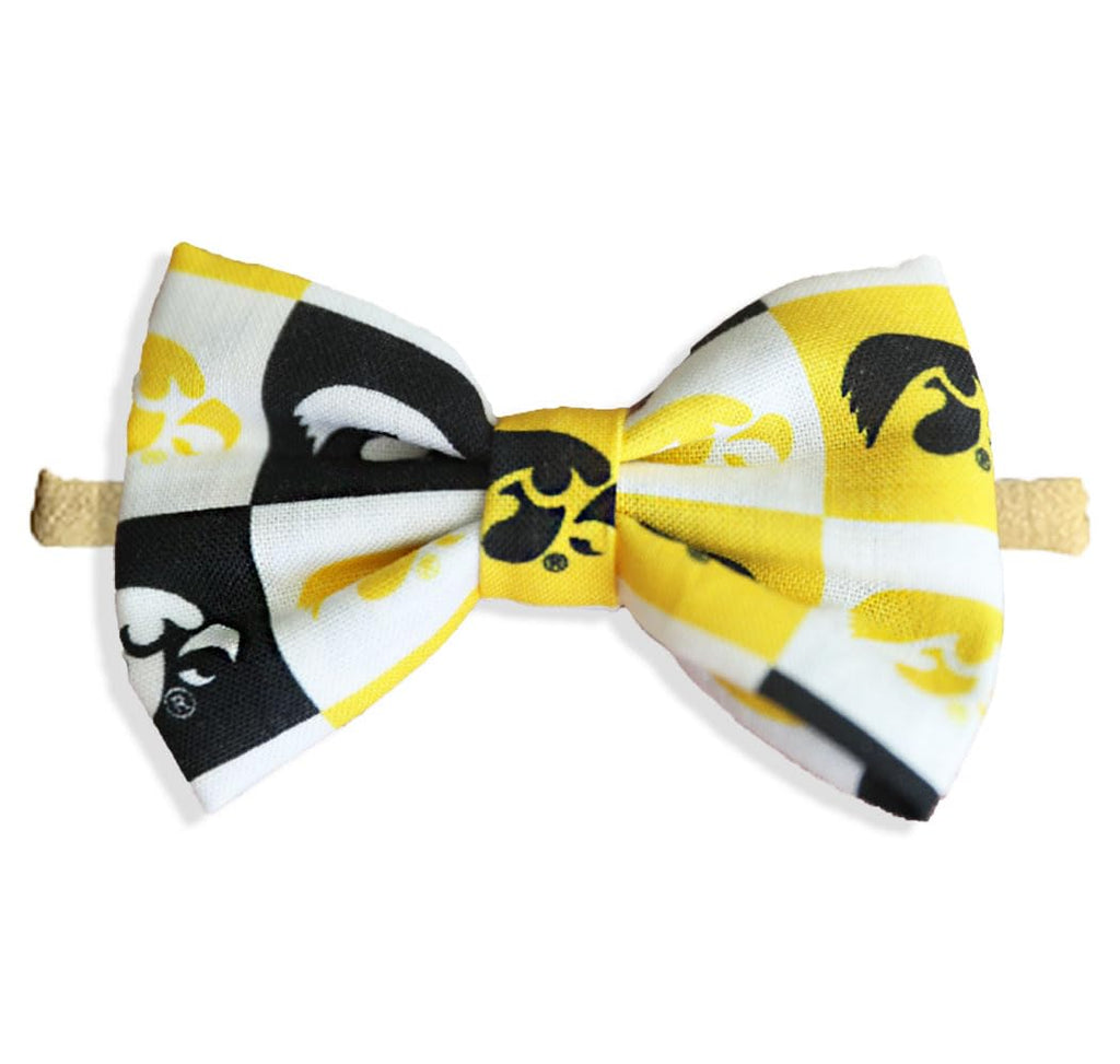 EdenBEbows University of Iowa Hawkeye Headband Bow — Baby Girl to Toddler, Made in USA