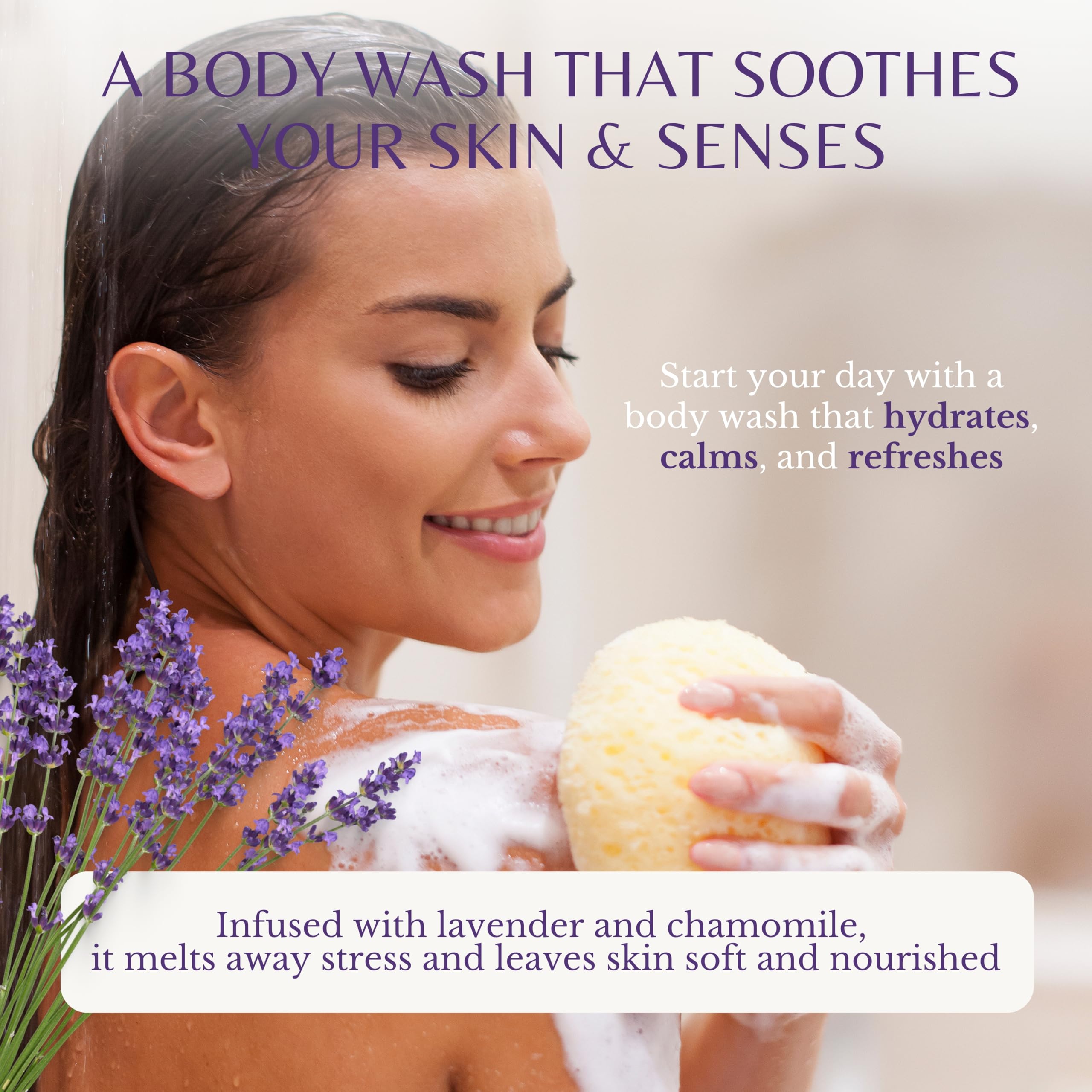 Edenika Lavender Body Wash with Vitamin E – Organic & Gentle 2-Pack, 16 oz