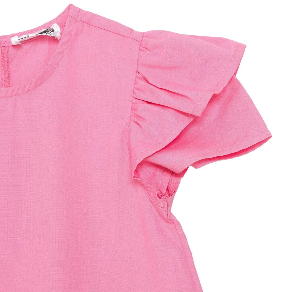 HelloBaby Floral Print Crew Neck Short Sleeve Baby Dress (6-9 Months to 4-5 Years) - Pink