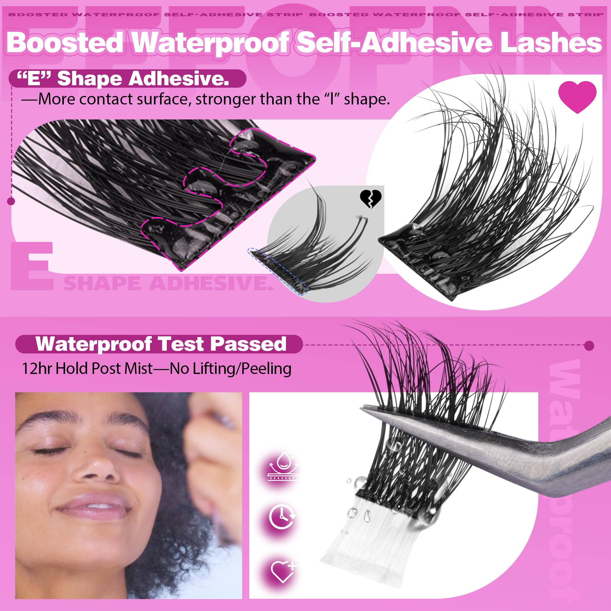 Eefofnn Self-Adhesive Lash Clusters — Fluffy Wispy DIY Lashes (10–16mm)