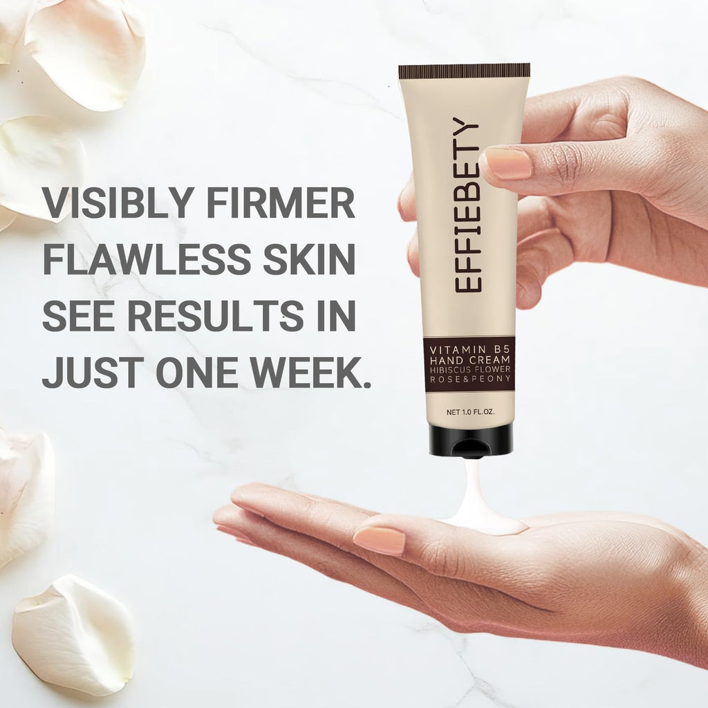 EFFIEBETY 6 Pack Vitamin B5 Hand Cream – Fast-Absorbing, Non-Greasy, Hibiscus Rose & Peony