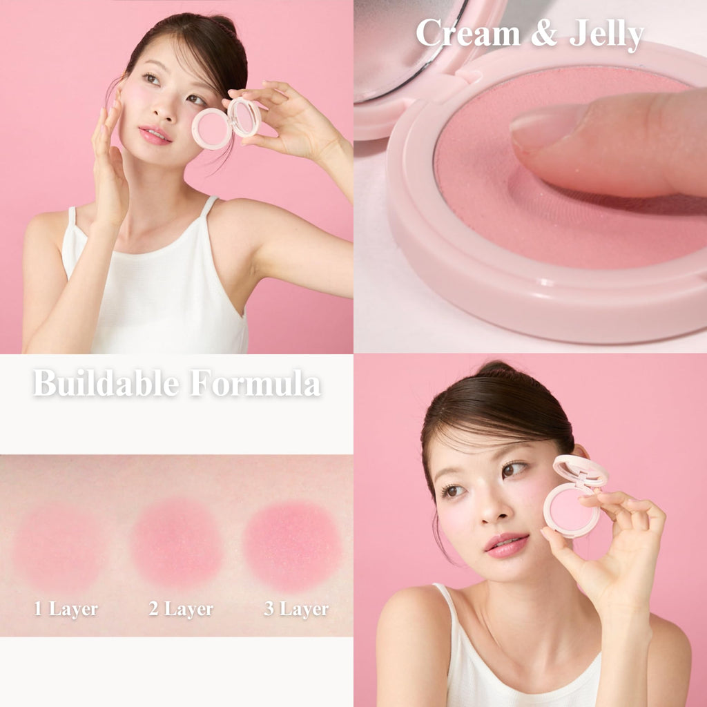 EGLIPS All Over Blusher - Multi-Use Cream Jelly Blush for Eyes & Cheeks, Buildable Color & Subtle Shimmer (0.17 oz)