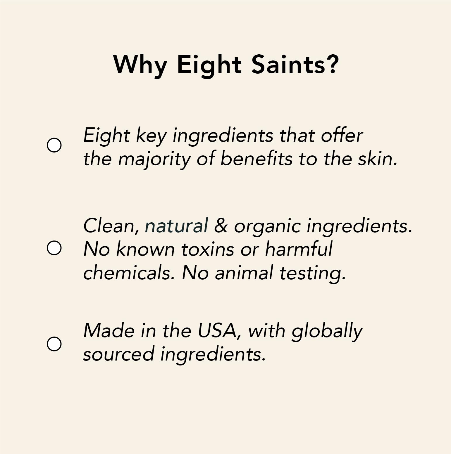 Eight Saints Pure Hyaluronic Acid Serum for Face – Hydration, Vitamin C & E, 1 oz