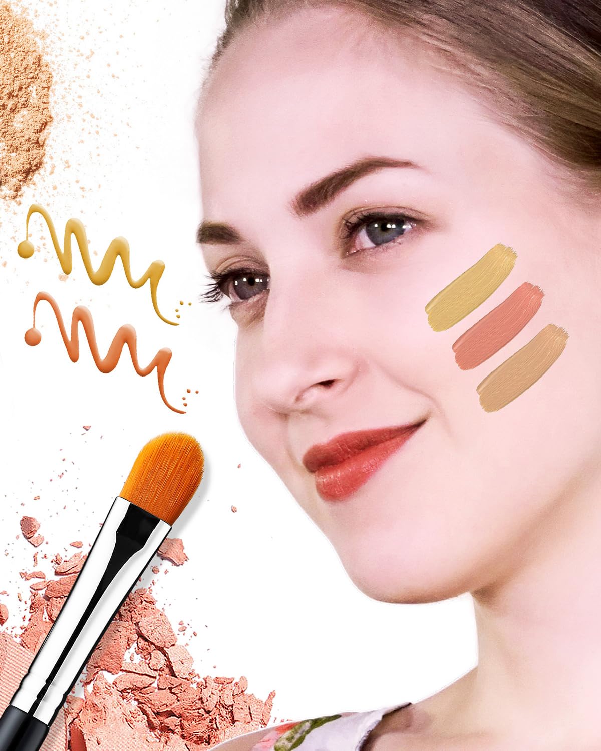 EIGSHOW Concealer Brushes — Flat Concealer & Eyeshadow Primer Brush Set (E828, 2-Piece)