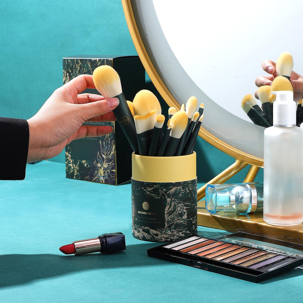 EIGSHOW 18pc Pro Makeup Brush Set with Eco Cylinder — Cruelty-Free