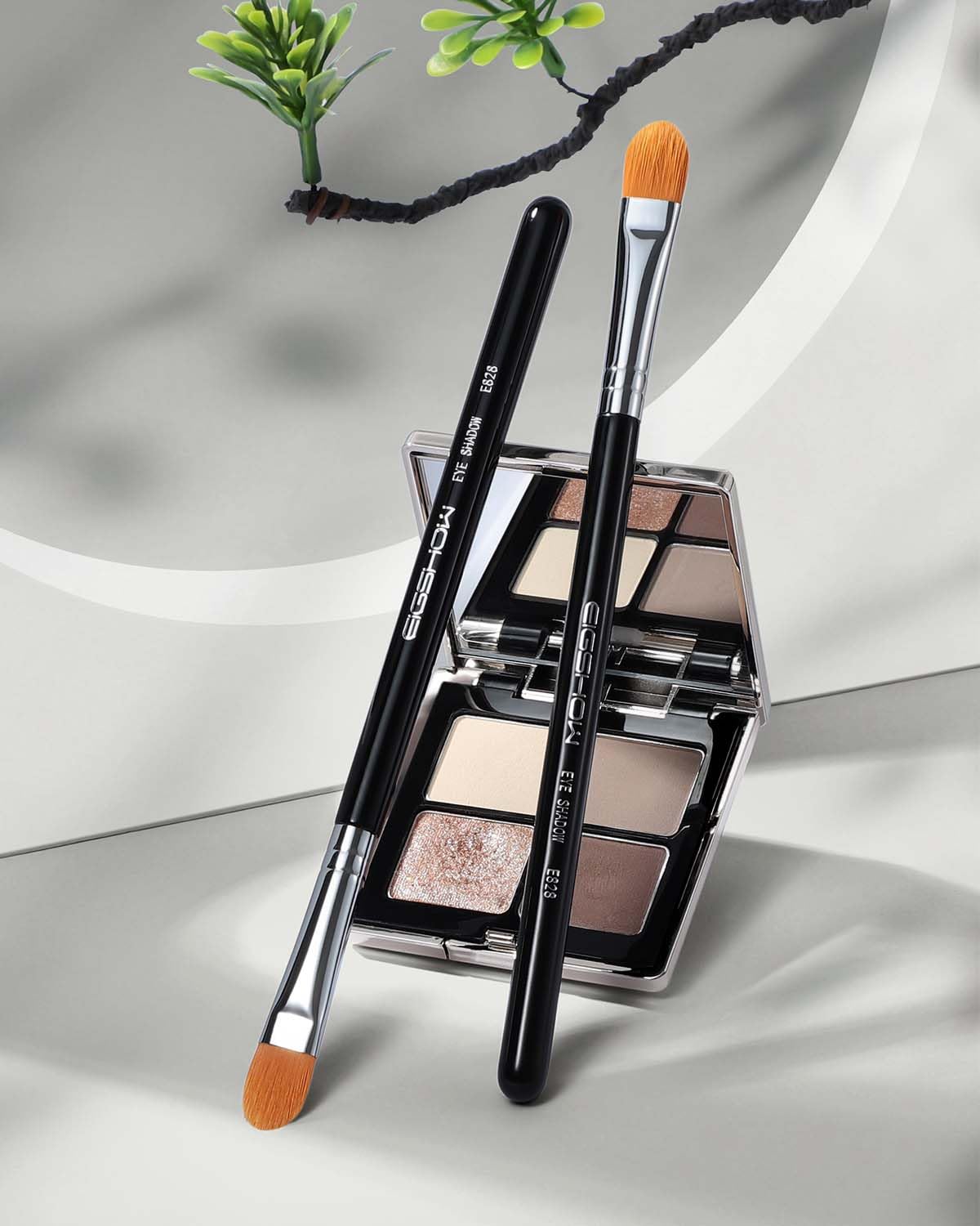 EIGSHOW Concealer Brushes — Flat Concealer & Eyeshadow Primer Brush Set (E828, 2-Piece)