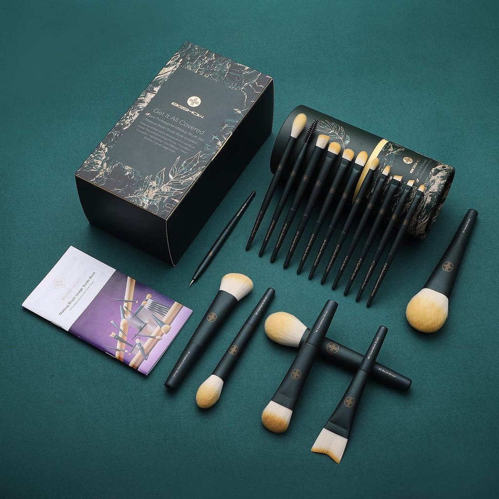 EIGSHOW 18pc Pro Makeup Brush Set with Eco Cylinder — Cruelty-Free