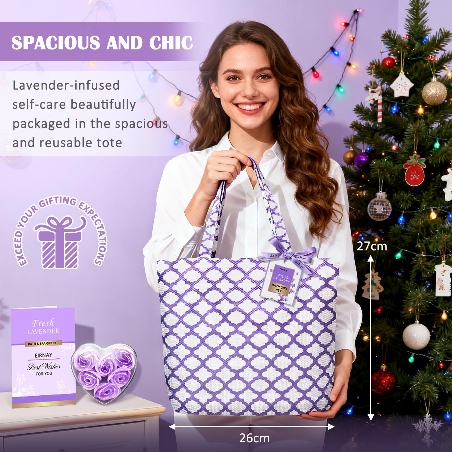 EIRNAY Lavender Spa Gift Set – 17-Piece At-Home Spa Kit for Women | Gift for Her