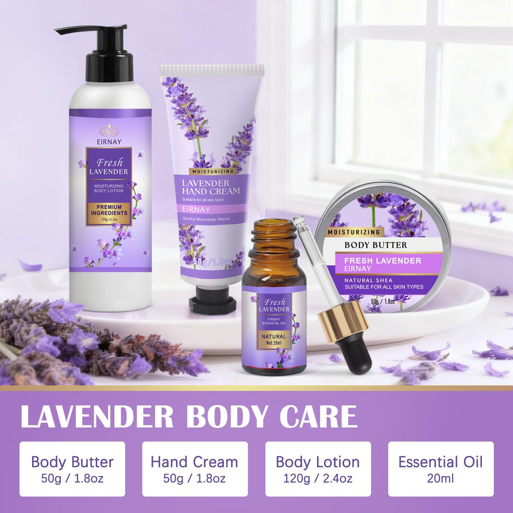 EIRNAY Lavender Spa Gift Set – 17-Piece At-Home Spa Kit for Women | Gift for Her