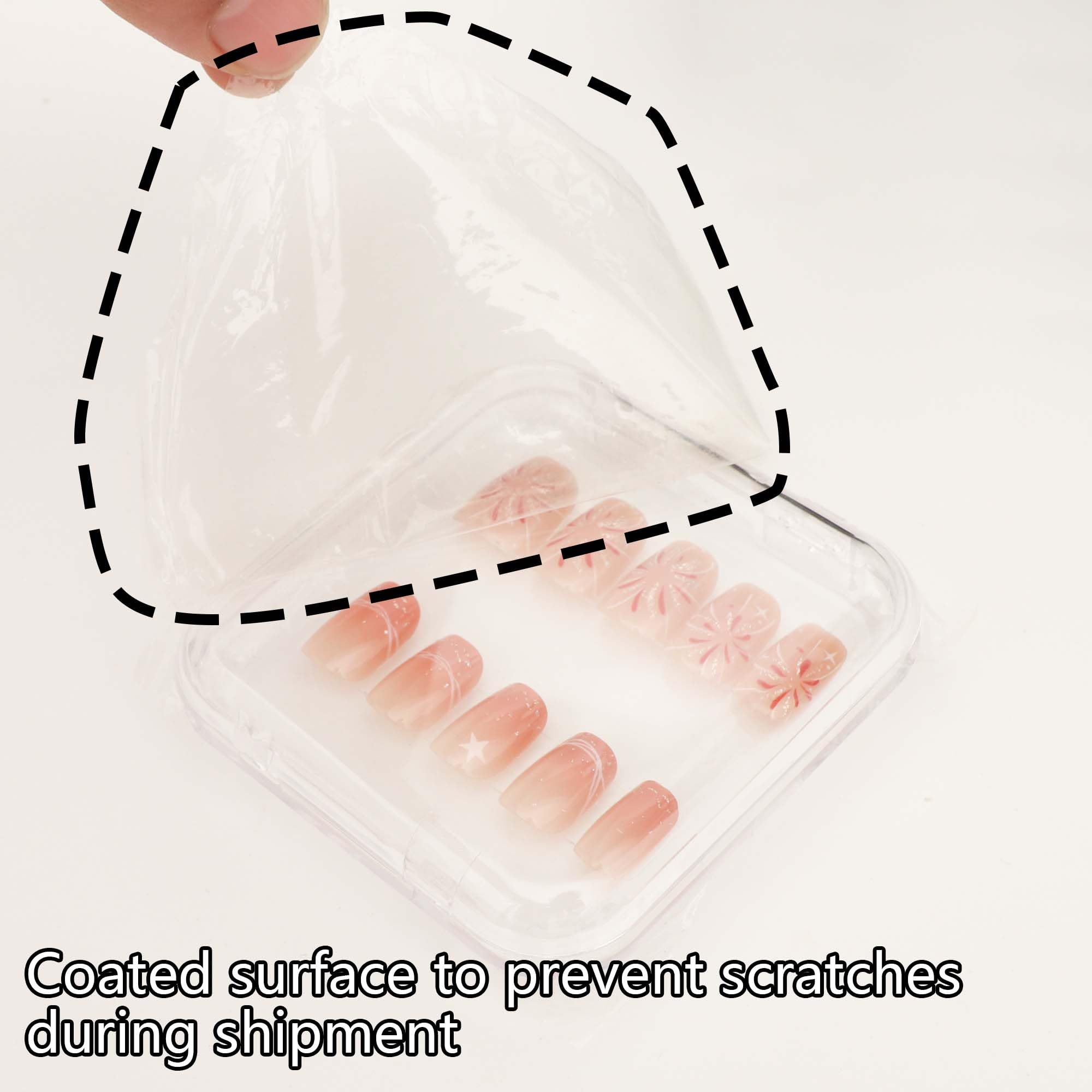 EKEFE 30 Pcs Press On Nail Storage Box – Stackable Case & 120 Pcs Tape