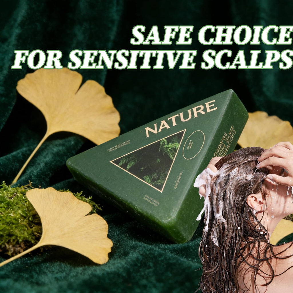ekxzvg Nature Triangle Shampoo Bar – Usman Herb & Ginseng, 2-Pack