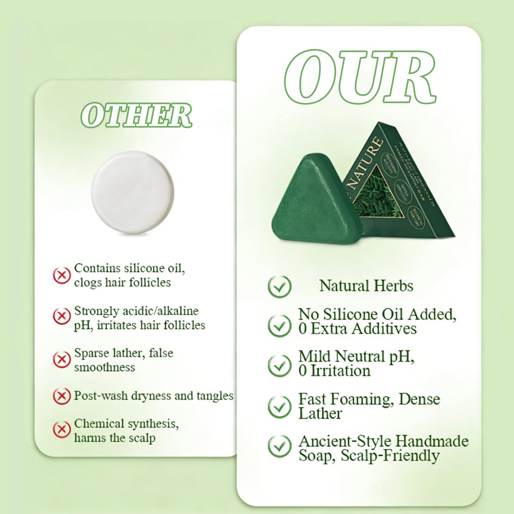 ekxzvg Nature Triangle Shampoo Bar – Usman Herb & Ginseng, 2-Pack