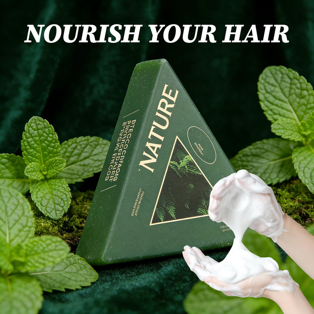 ekxzvg Nature Triangle Shampoo Bar – Usman Herb & Ginseng, 2-Pack