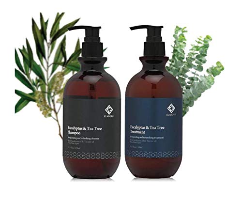 Elabore Eucalyptus & Tea Tree Shampoo & Treatment Set – 15.21 fl oz / 450 ml
