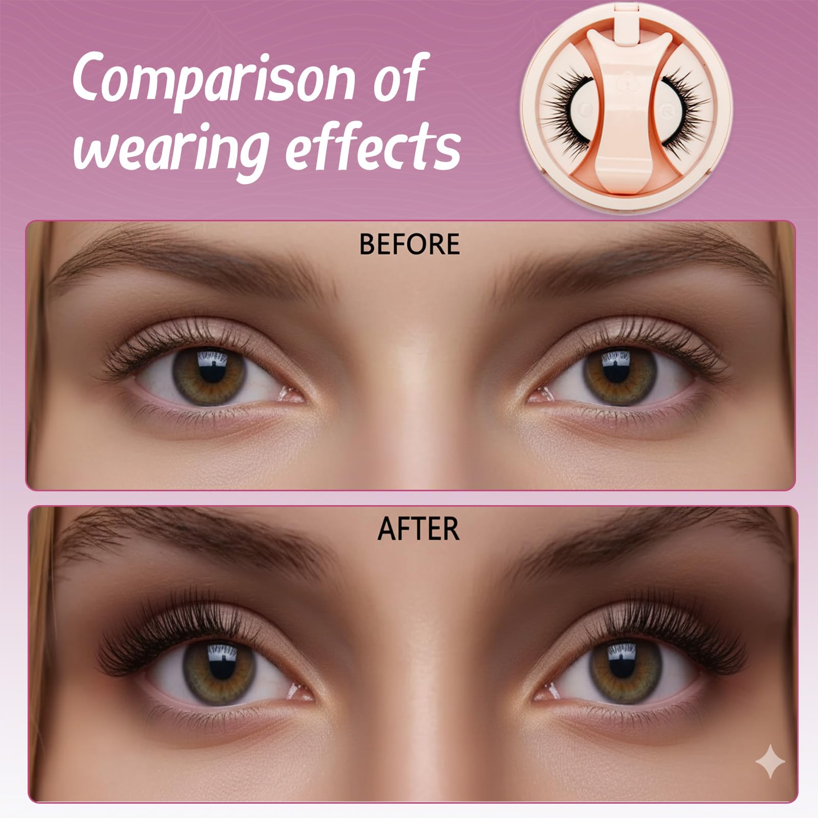 Elara Craft Magnetic Eyelashes with Applicator – No Glue Needed, Reusable, Natural Look (L02)
