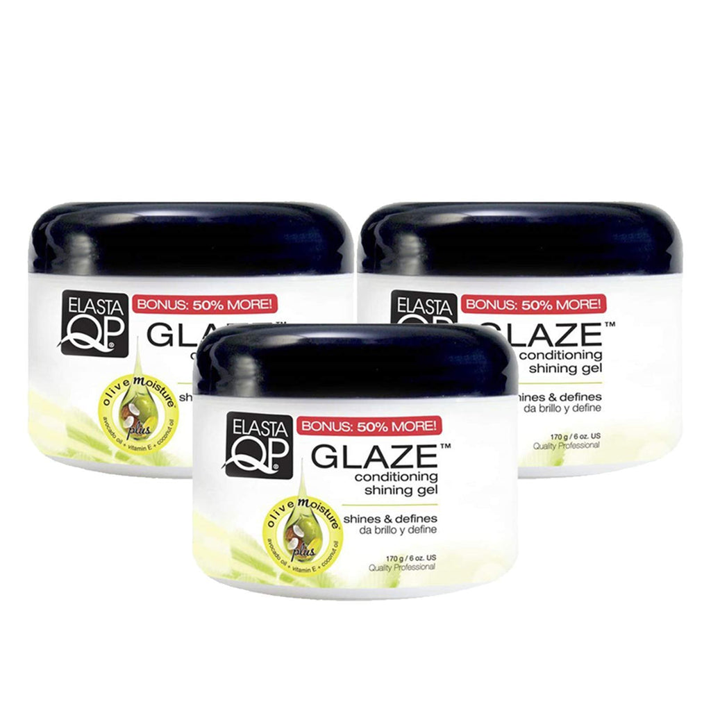 Elasta QP Glaze: Maximum Hold Conditioning Shining Gel – 6 oz x 3 Pack | ELASTA QP