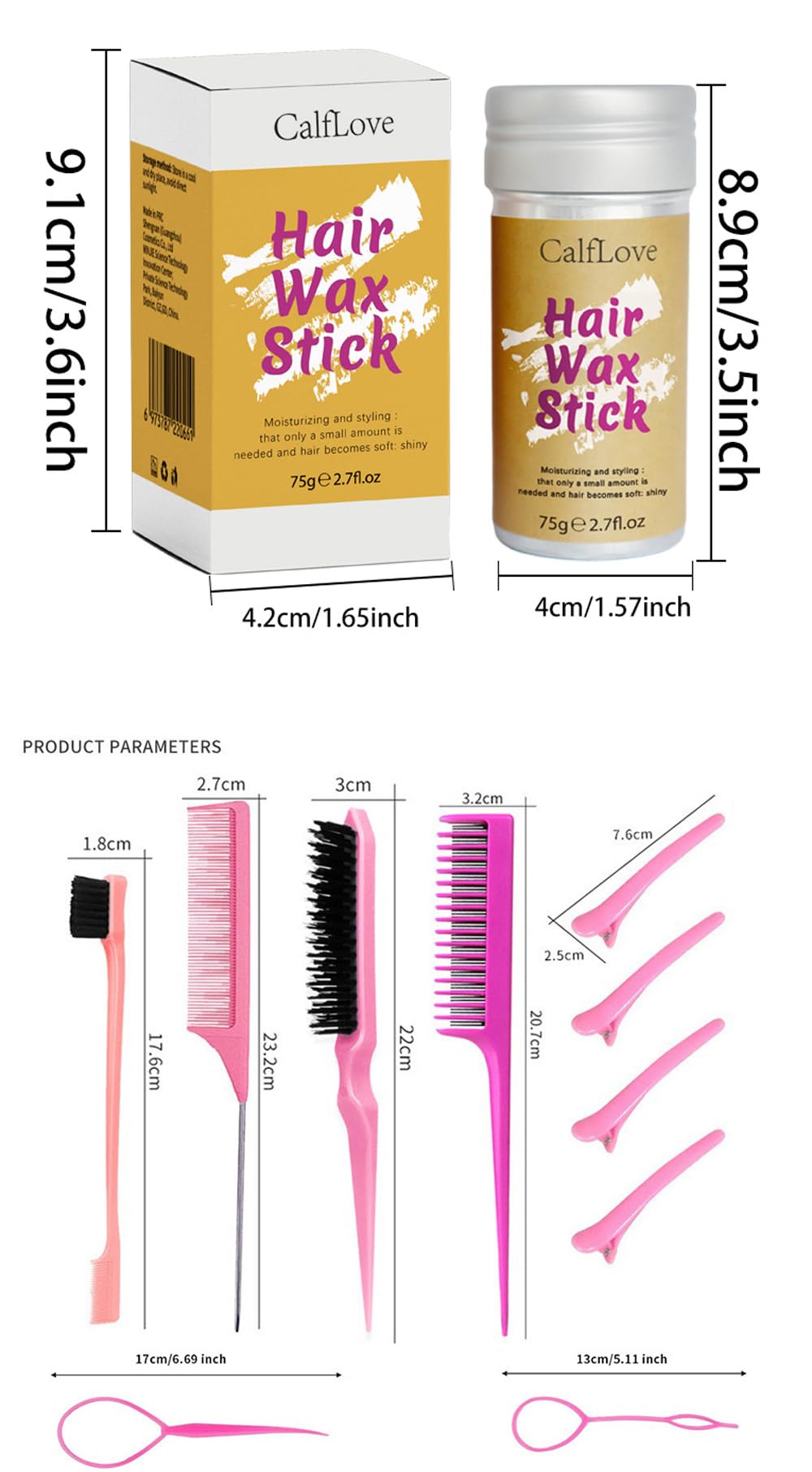 ELCHHIRSCH Hair Wax Stick & 11-Piece Styling Kit – Non-Greasy, Flyaway Control