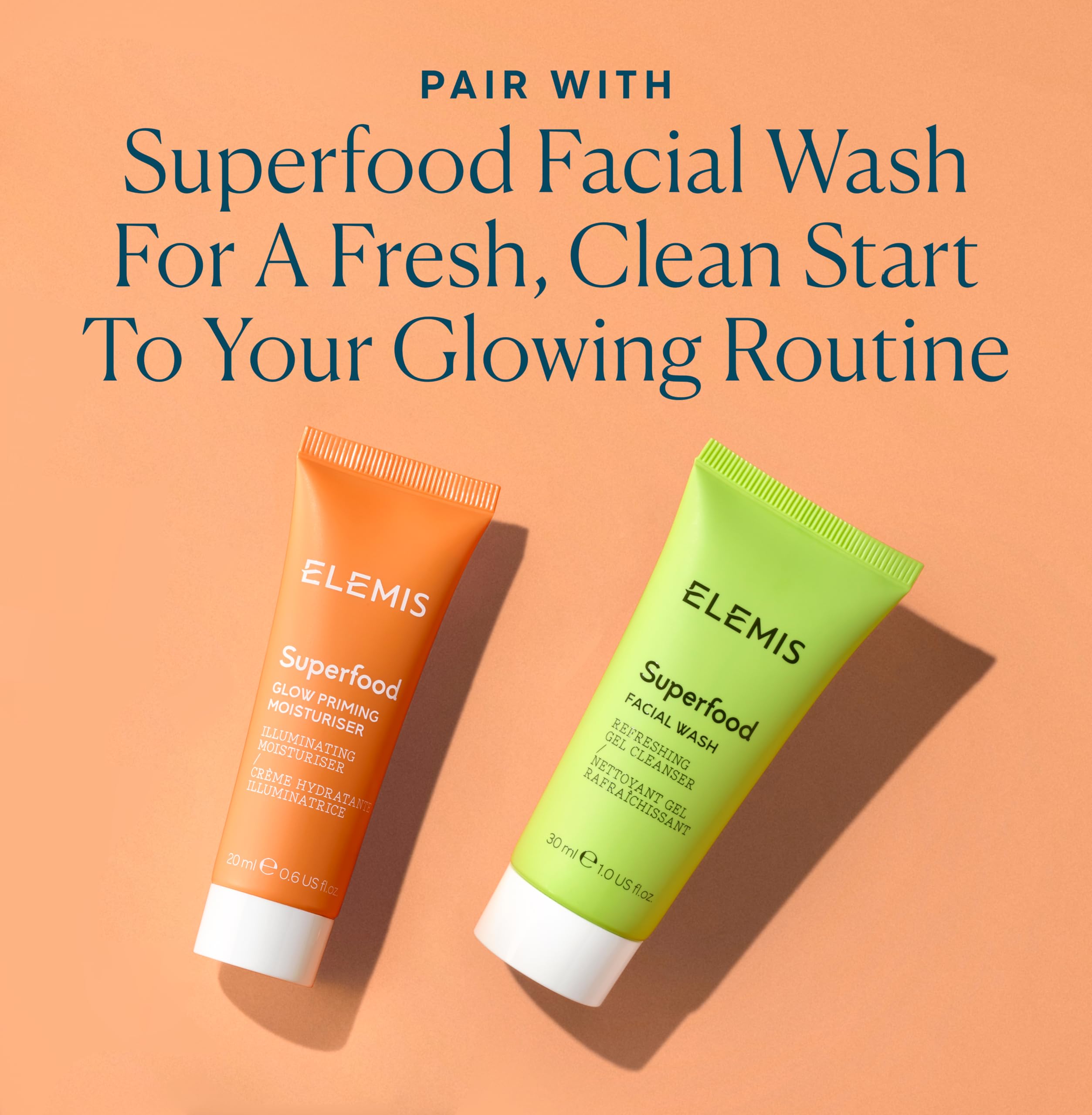 ELEMIS Superfood Glow Priming Moisturizer 20ml – Travel-Size Radiance & Primer for Glowing Skin