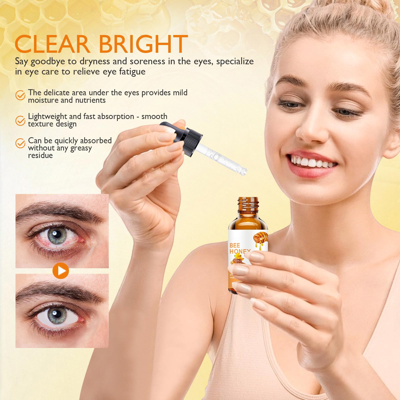 Elesysy Honey Eye Care Hydration — Natural Bee Honey Eye Moisturizer for Daily Use