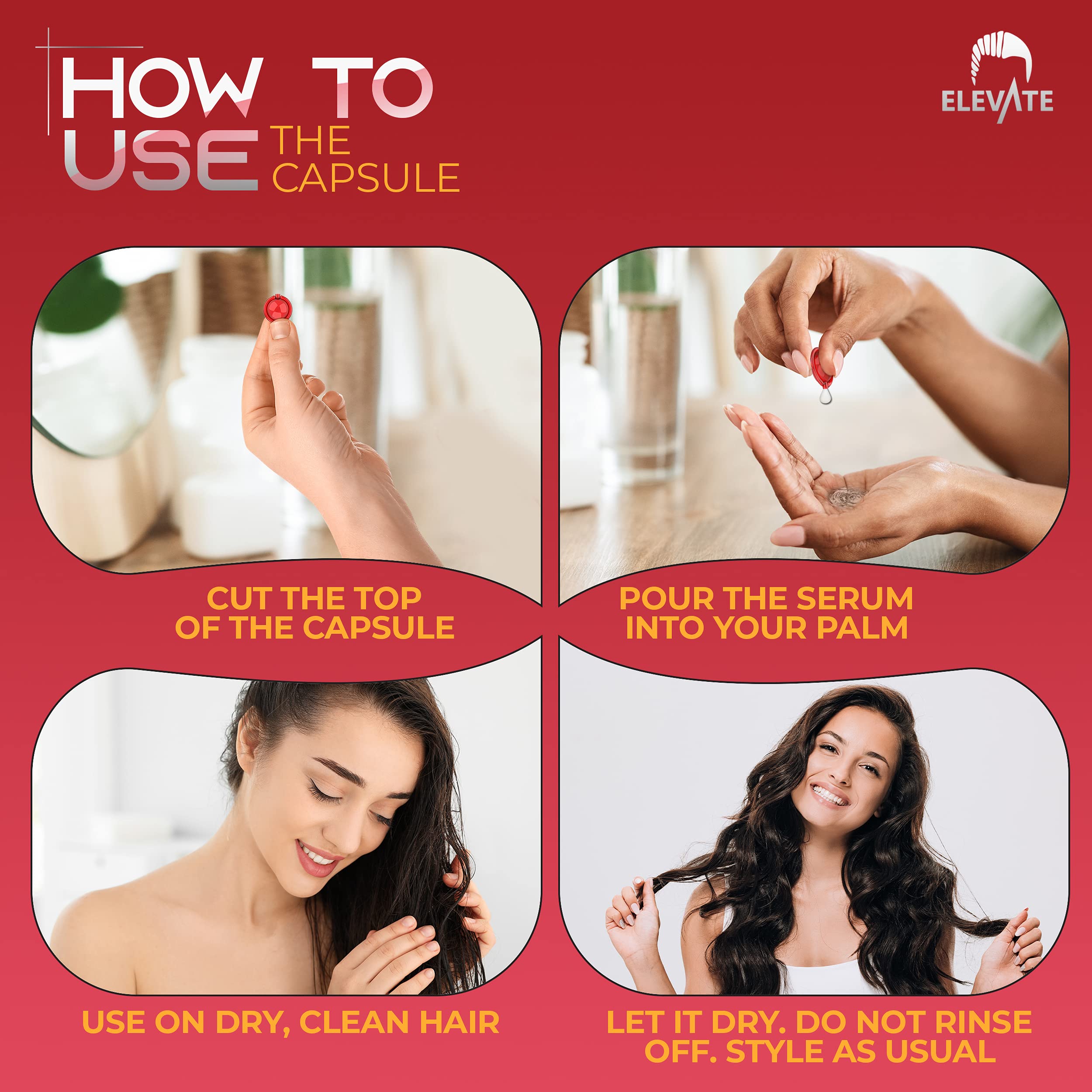 Elevate Hair Treatment Serum Capsules – Conditioning & Repair with Argan & Jojoba Oils
