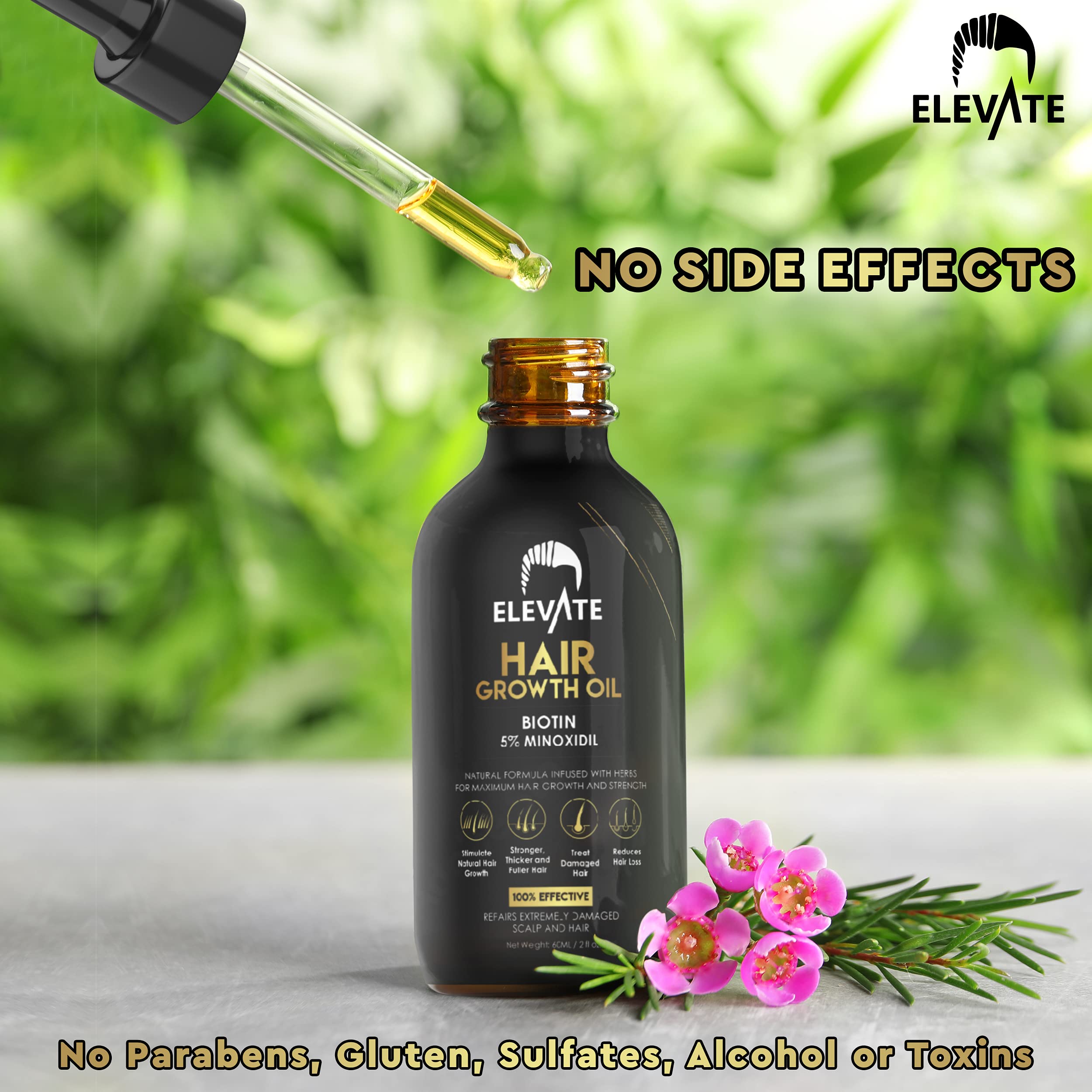 Elevate Hair Regrowth Treatment 5% Minoxidil with Biotin Serum – Thicker, Fuller Hair for Men & Women
