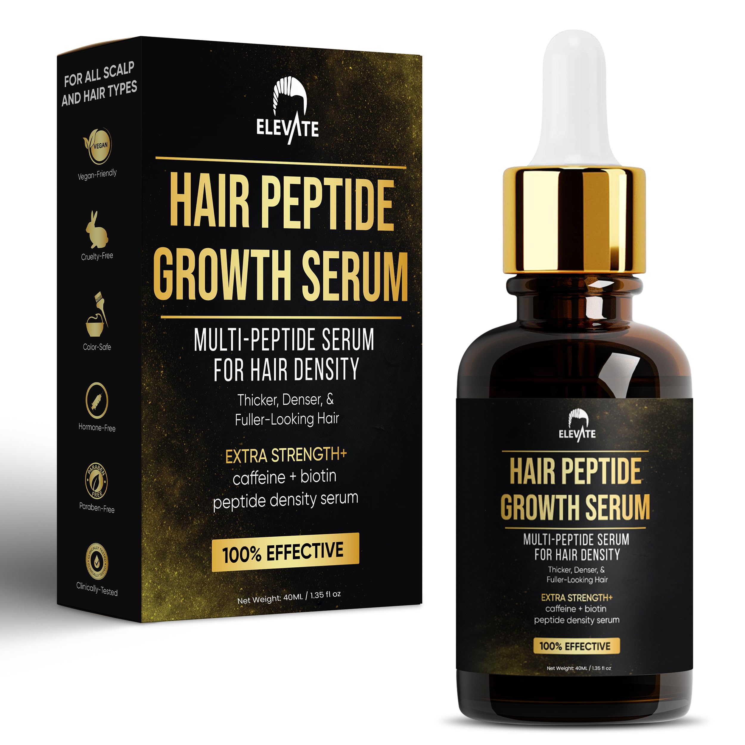 Elevate Multi-Peptide Hair Growth Serum – Caffeine + Biotin for Fuller, Thicker, Visibly Longer Hair