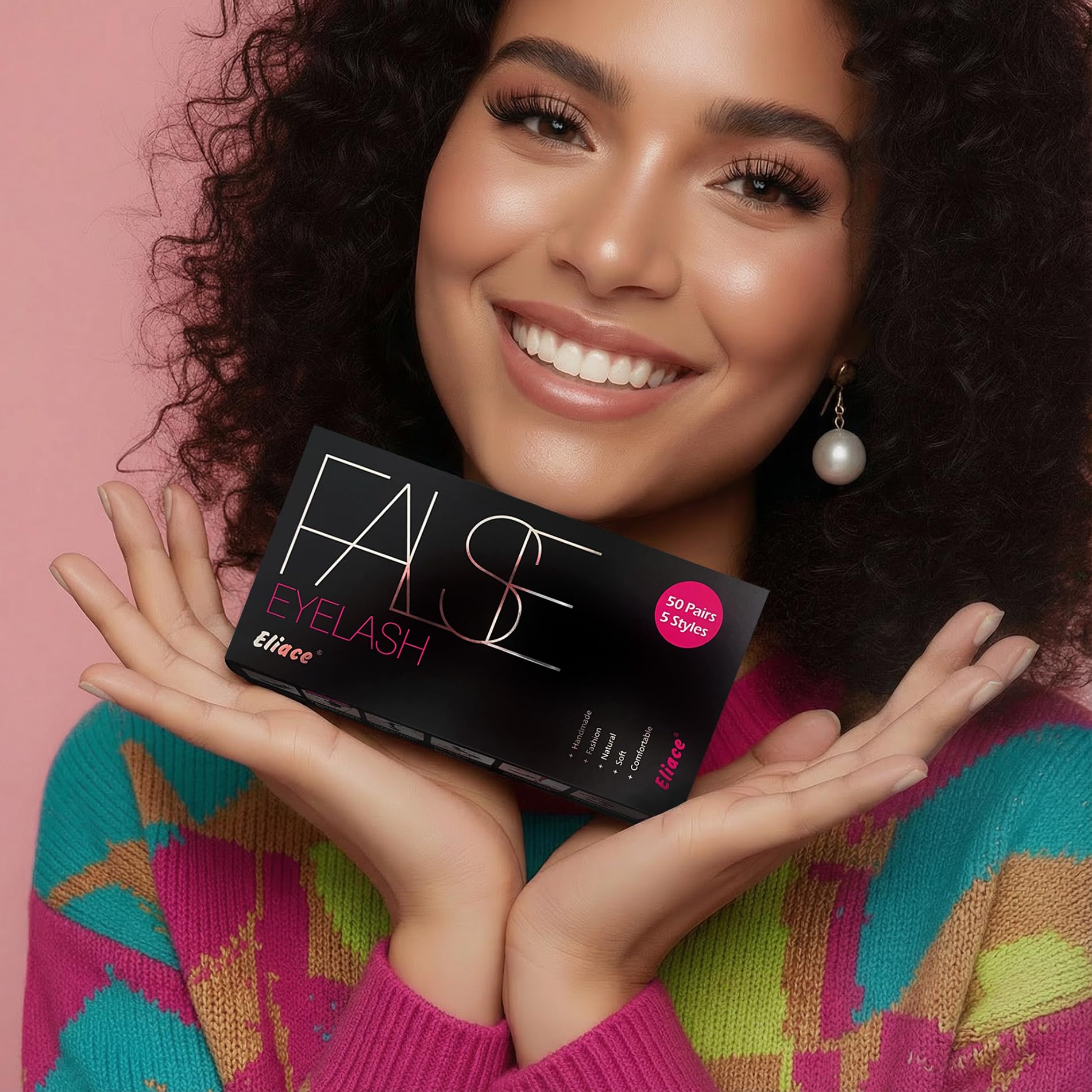 Eliace Eyelashes – 50 Pairs, 5 Styles | Luxurious Faux Mink, Natural Look