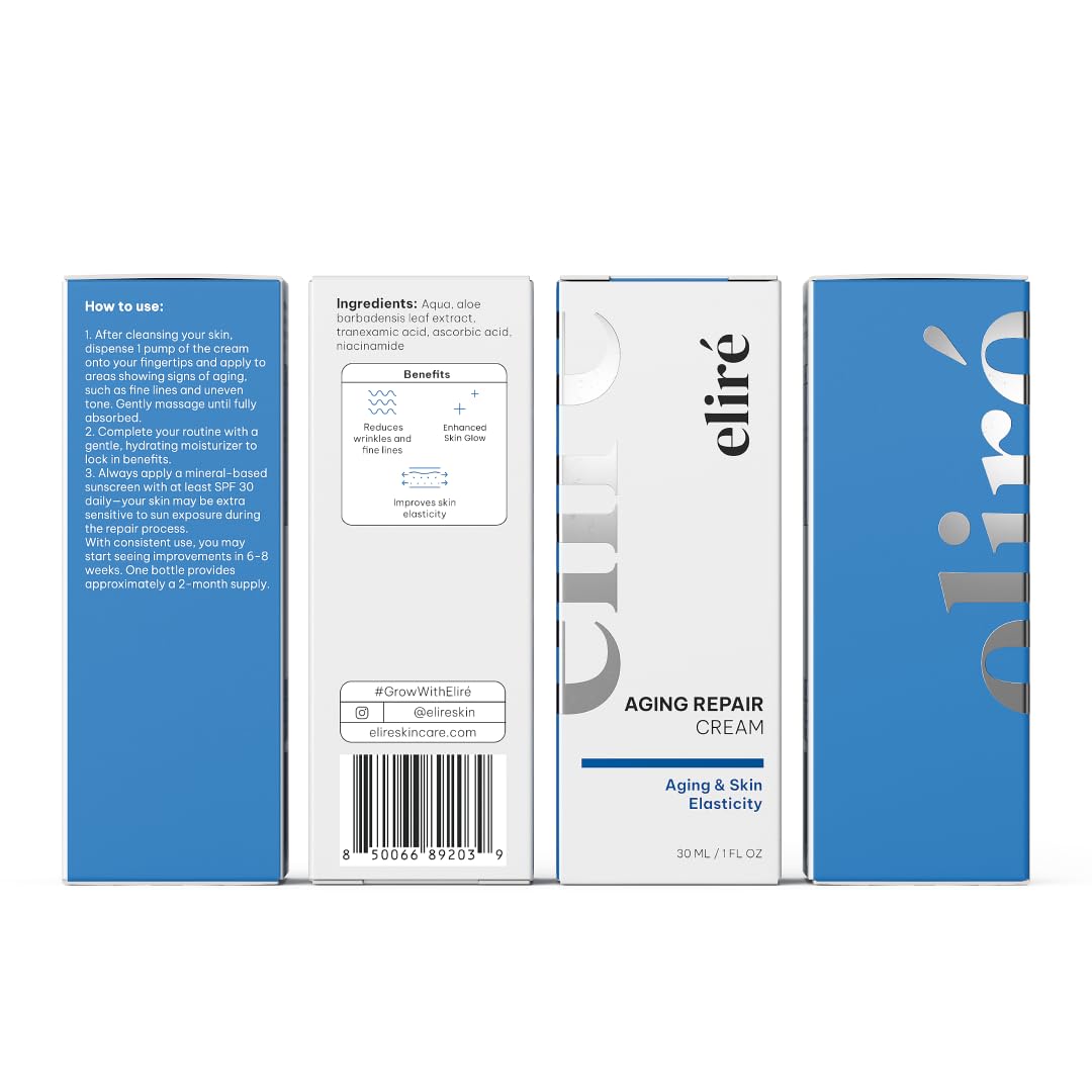 Eliré Korean Anti-Aging Cream with Vitamin C & Aloe – Firming Hydration for Sensitive Skin