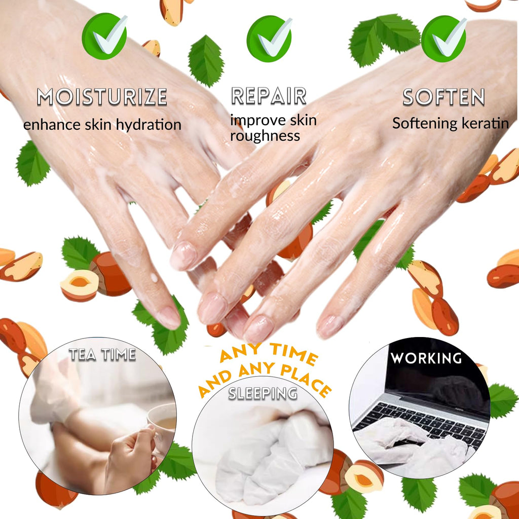 Elitzia Foot Mask & Hand Mask – Honey Almond Extract, 10-Pack Hydration Masks