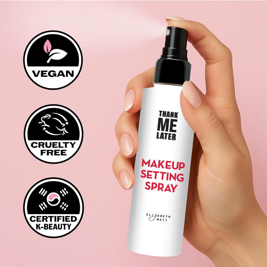 Elizabeth Mott Thank Me Later 3-in-1 Dewy Makeup Setting Spray – Hydrating Niacinamide, Travel-Size 30ml