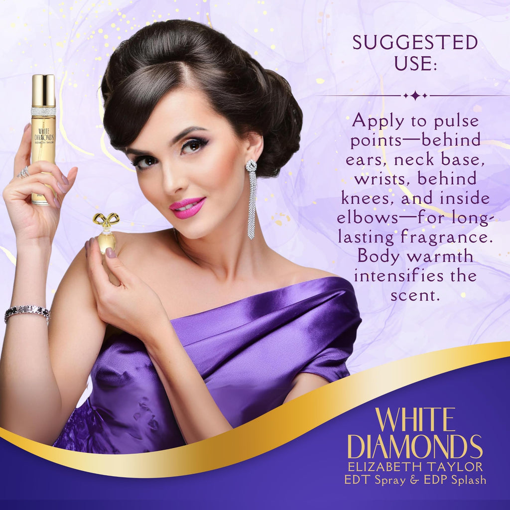 Elizabeth Taylor White Diamonds Gift Set – 4-Pc (1.7 Fl Oz) for Women
