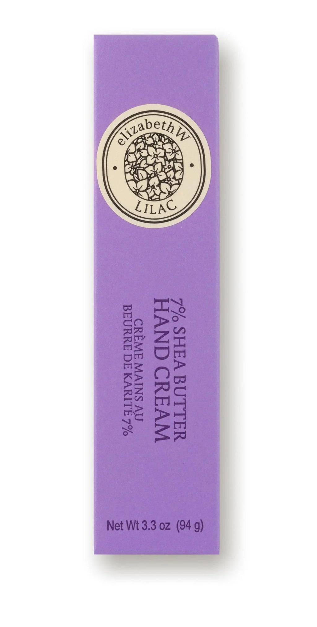 Elizabeth W Lilac Hand Cream – 7% Shea Butter, 3.3 oz, Floral Scent