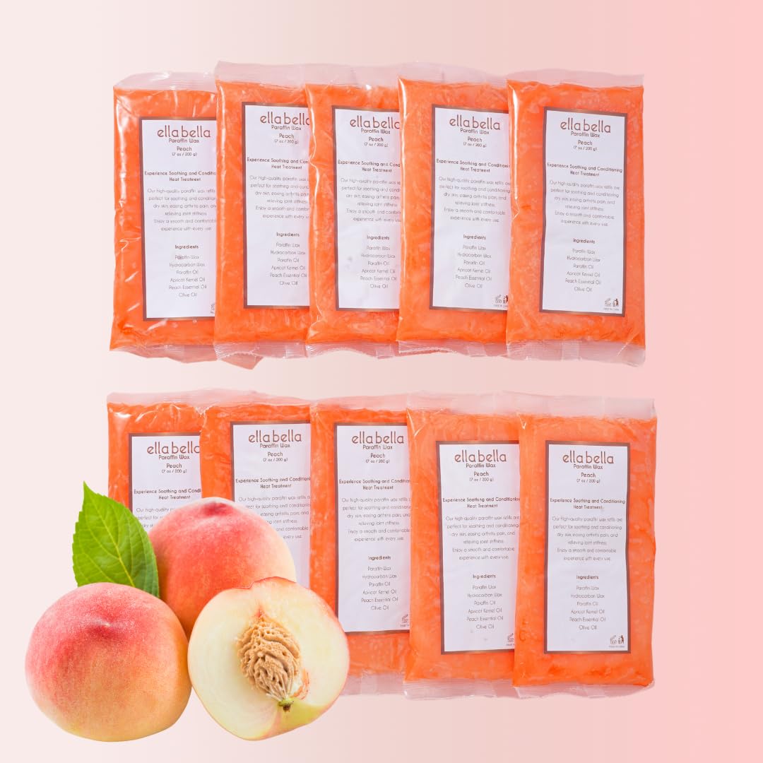 ELLA BELLA Paraffin Wax Refill Peach – Deep Hydration for Hands & Feet, Wax Machine Compatible