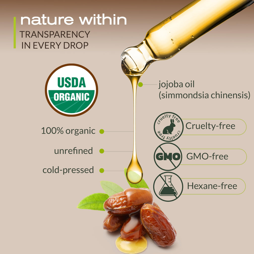 Ella & Eden Organic Jojoba Oil – USDA Certified, Cold-Pressed, 100% Pure & Hexane-Free (4 Fl Oz)