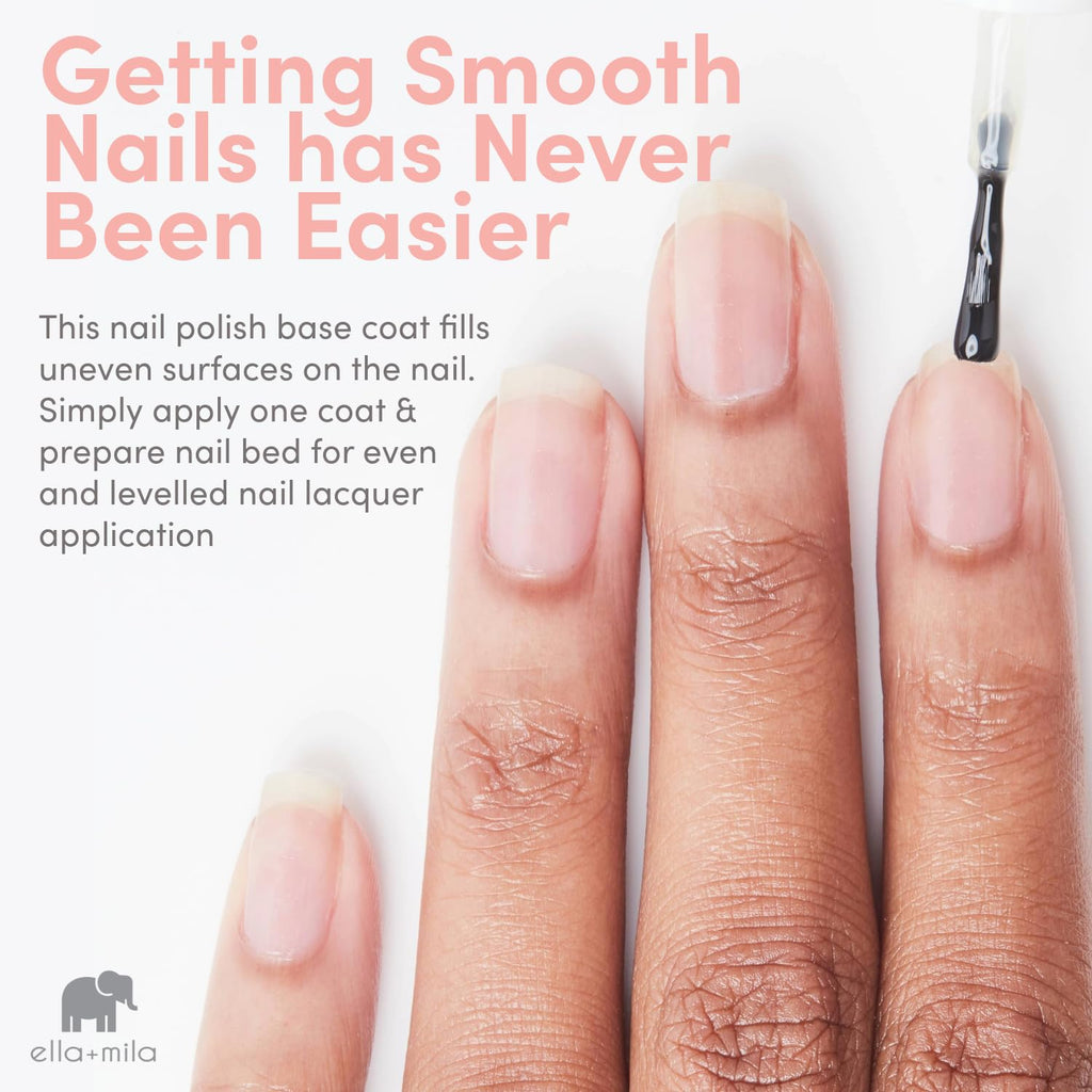 ella+mila Ridge Filler Base Coat Nail Polish – Smoothing Nail Treatment & Long-Lasting Ridge Filler