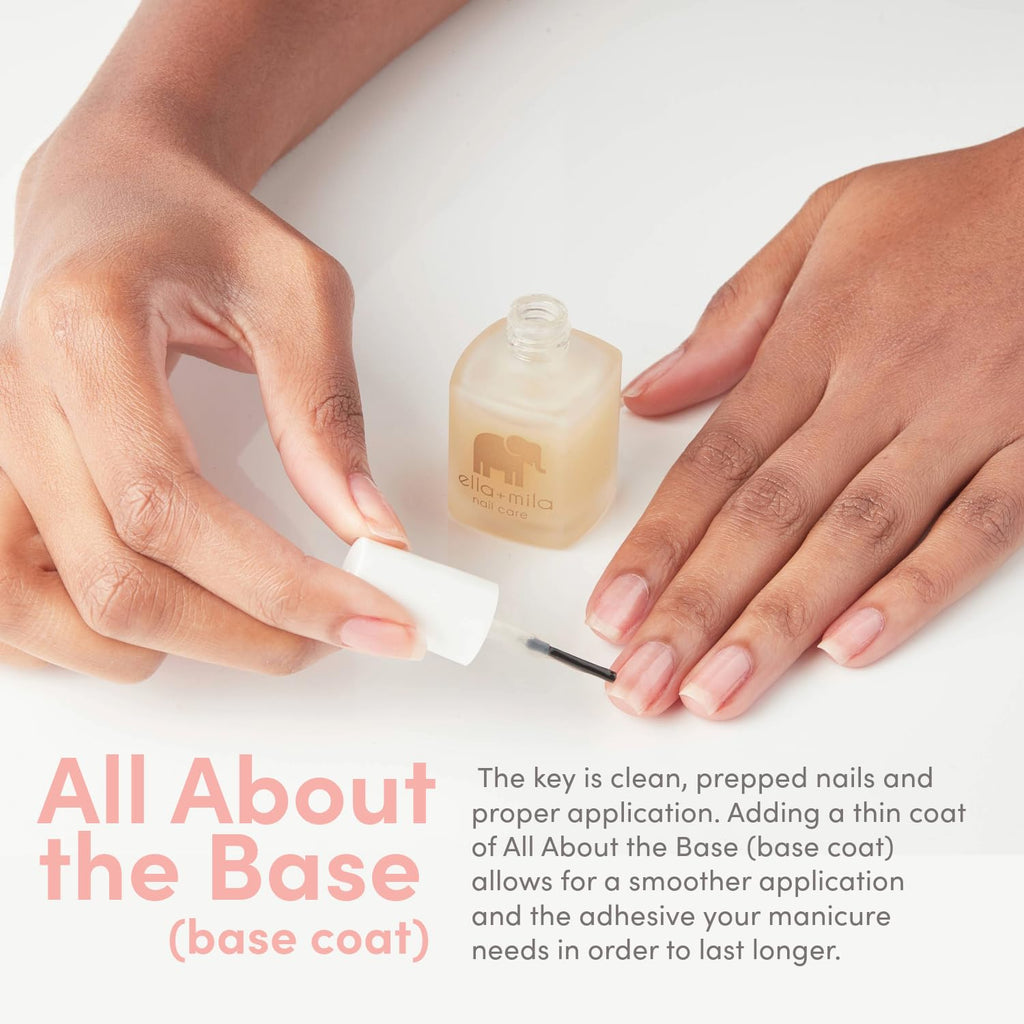 ella+mila Ridge Filler Base Coat Nail Polish – Smoothing Nail Treatment & Long-Lasting Ridge Filler