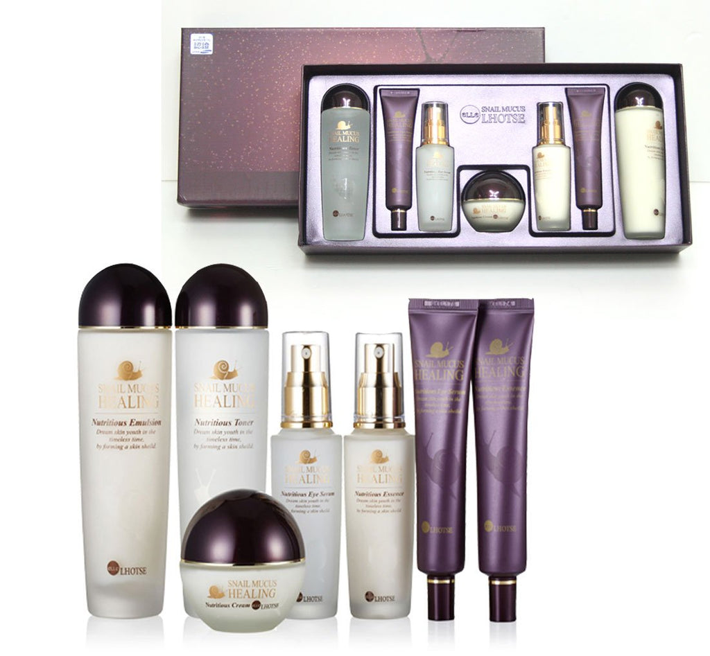 [ElleLhotse] Snail Mucus Skincare Set – 7-Piece Anti-Wrinkle Moisture Kit Korea