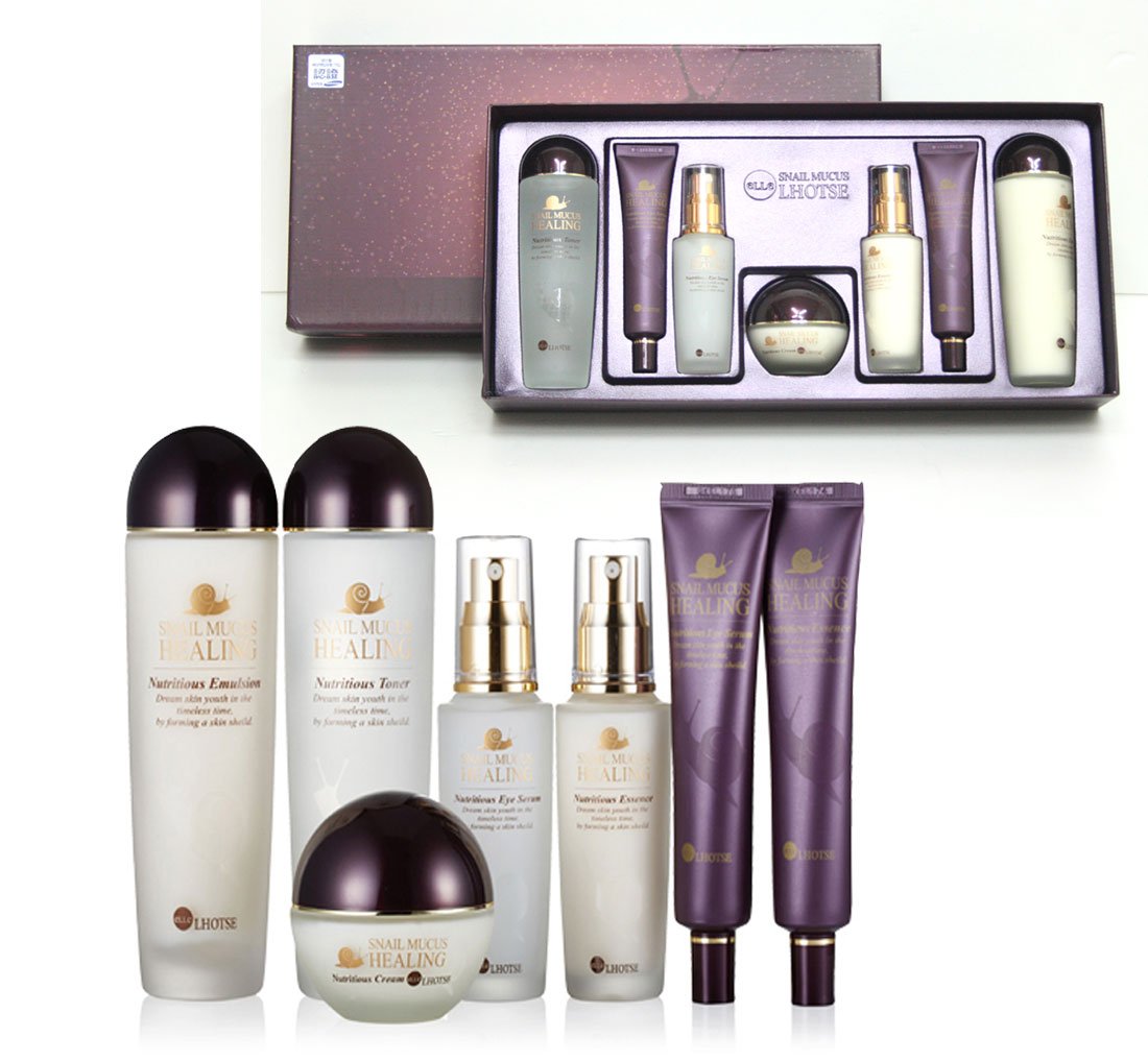 [ElleLhotse] Snail Mucus Skincare Set – 7-Piece Anti-Wrinkle Moisture Kit Korea