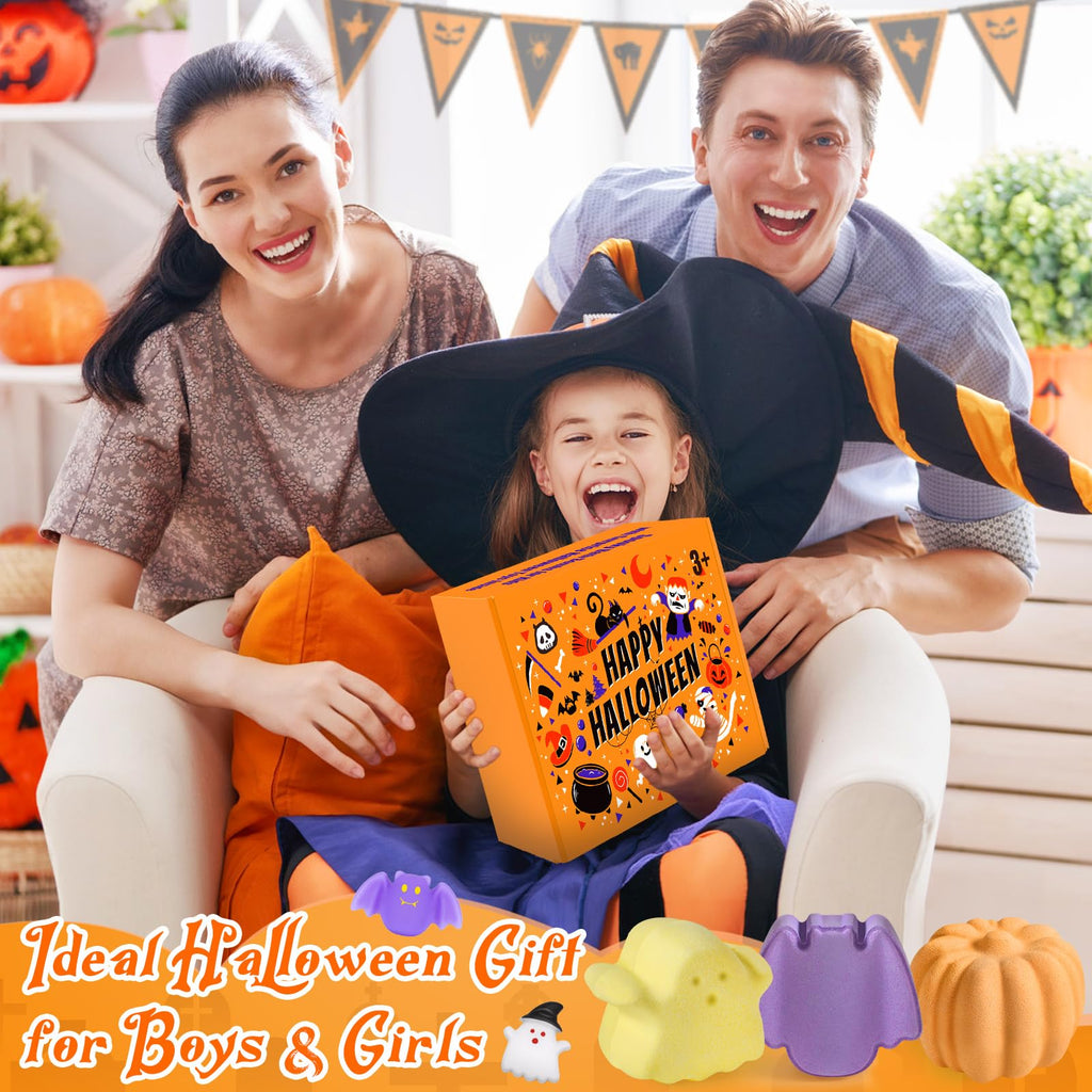 Ellinjan 9-Pack Halloween Bath Bombs with Toys Inside | Safe Kid Bath Fizzies