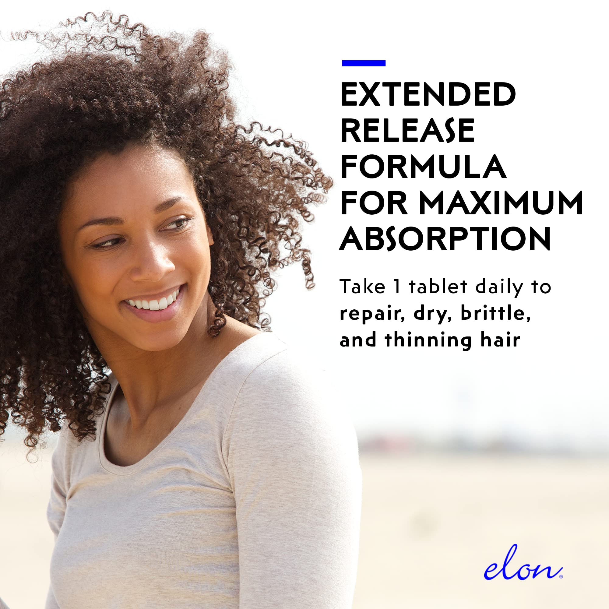 Elon Matrix 5000 Biotin 5000mcg – Extended-Release Hair & Nails Vitamins (60 Day Supply)