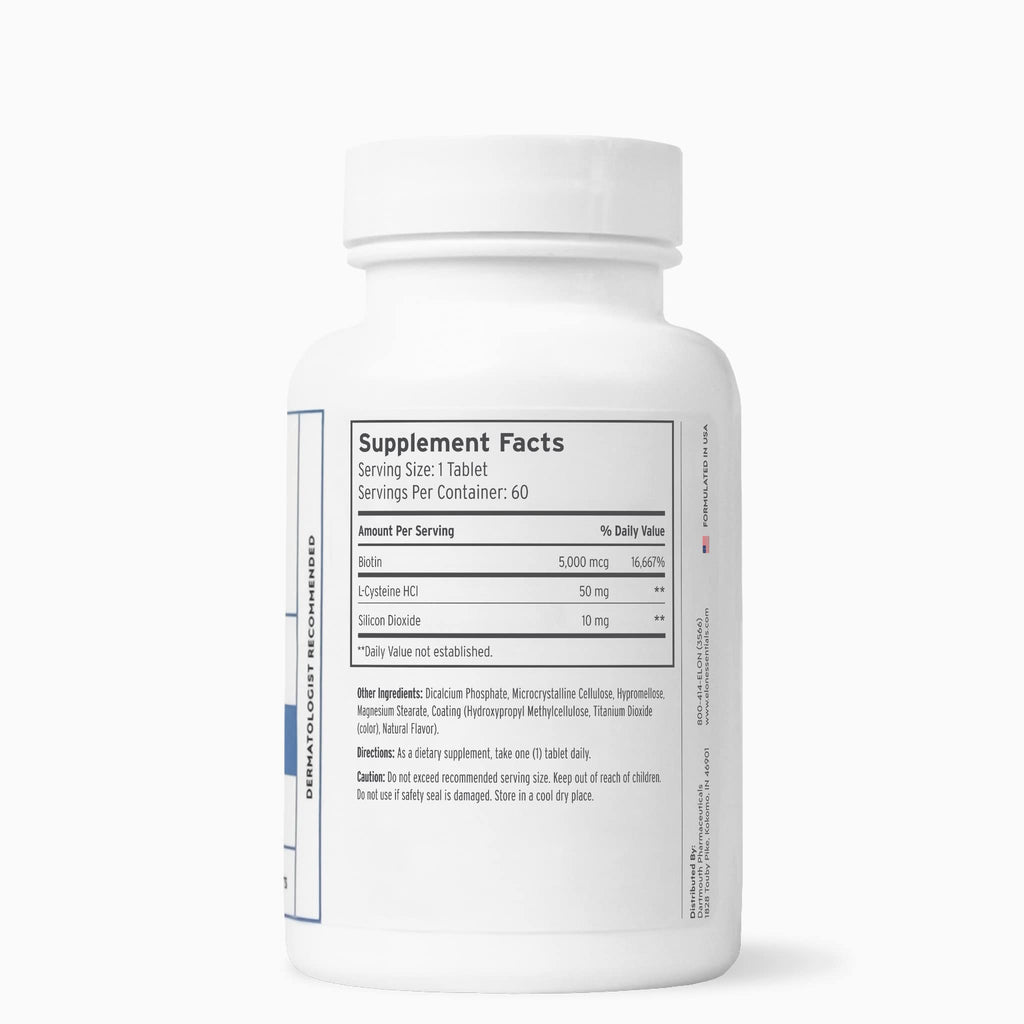 Elon Matrix 5000 Biotin 5000mcg – Extended-Release Hair & Nails Vitamins (60 Day Supply)
