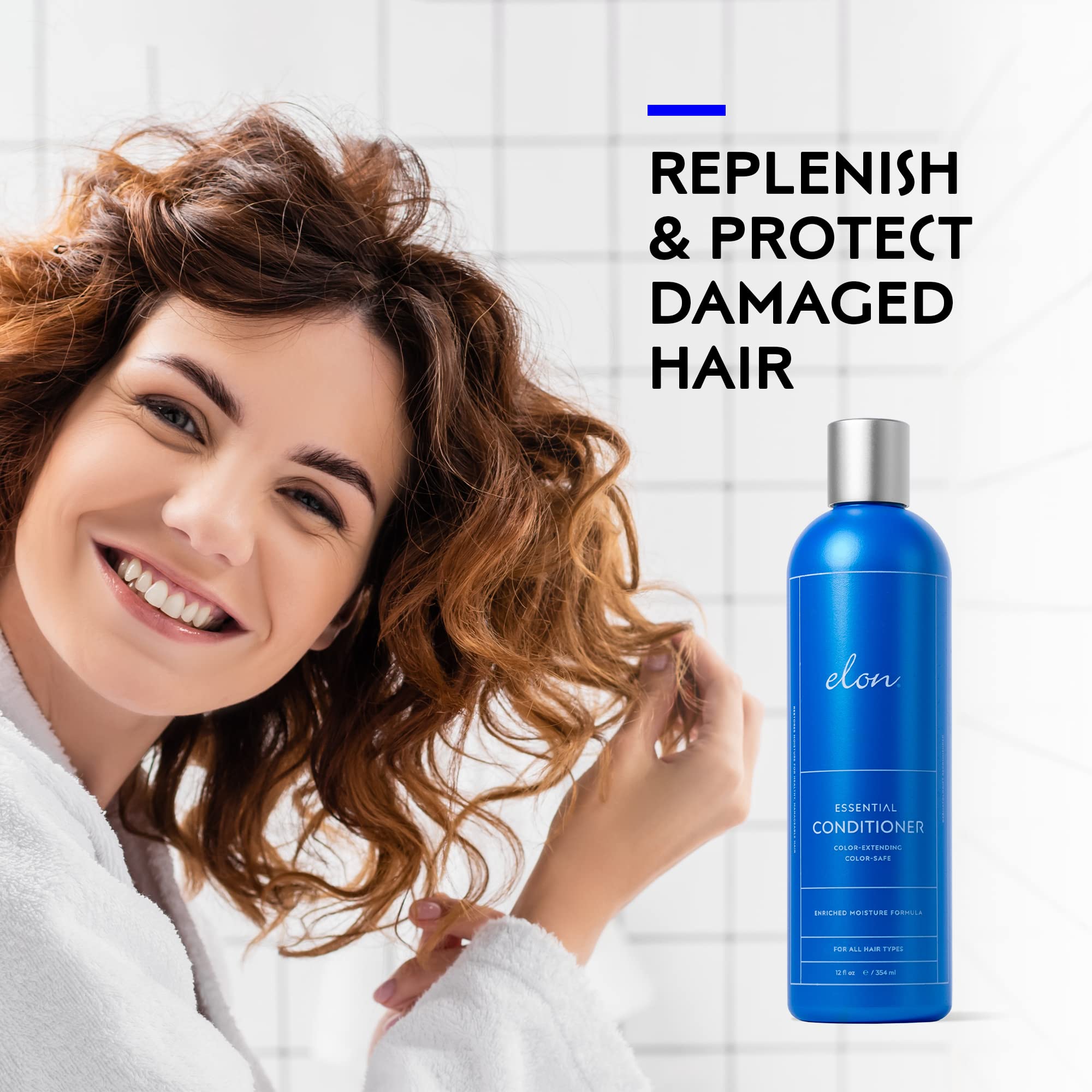 Elon Sulfate-Free Shampoo & Conditioner Set (12oz) – Color Safe, Paraben Free