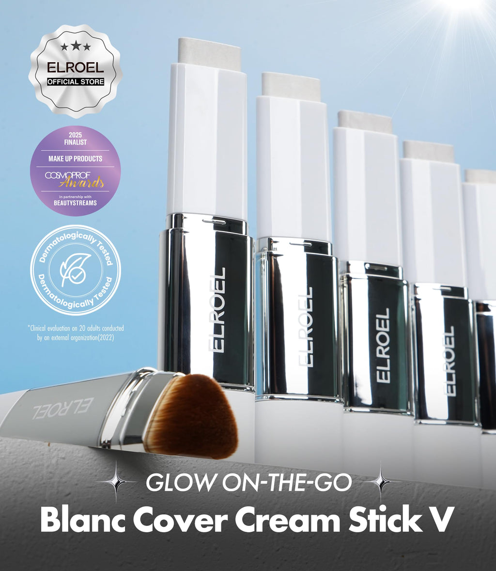 ELROEL BLANC Cover Stick V – Color-Changing Foundation with Detachable Brush