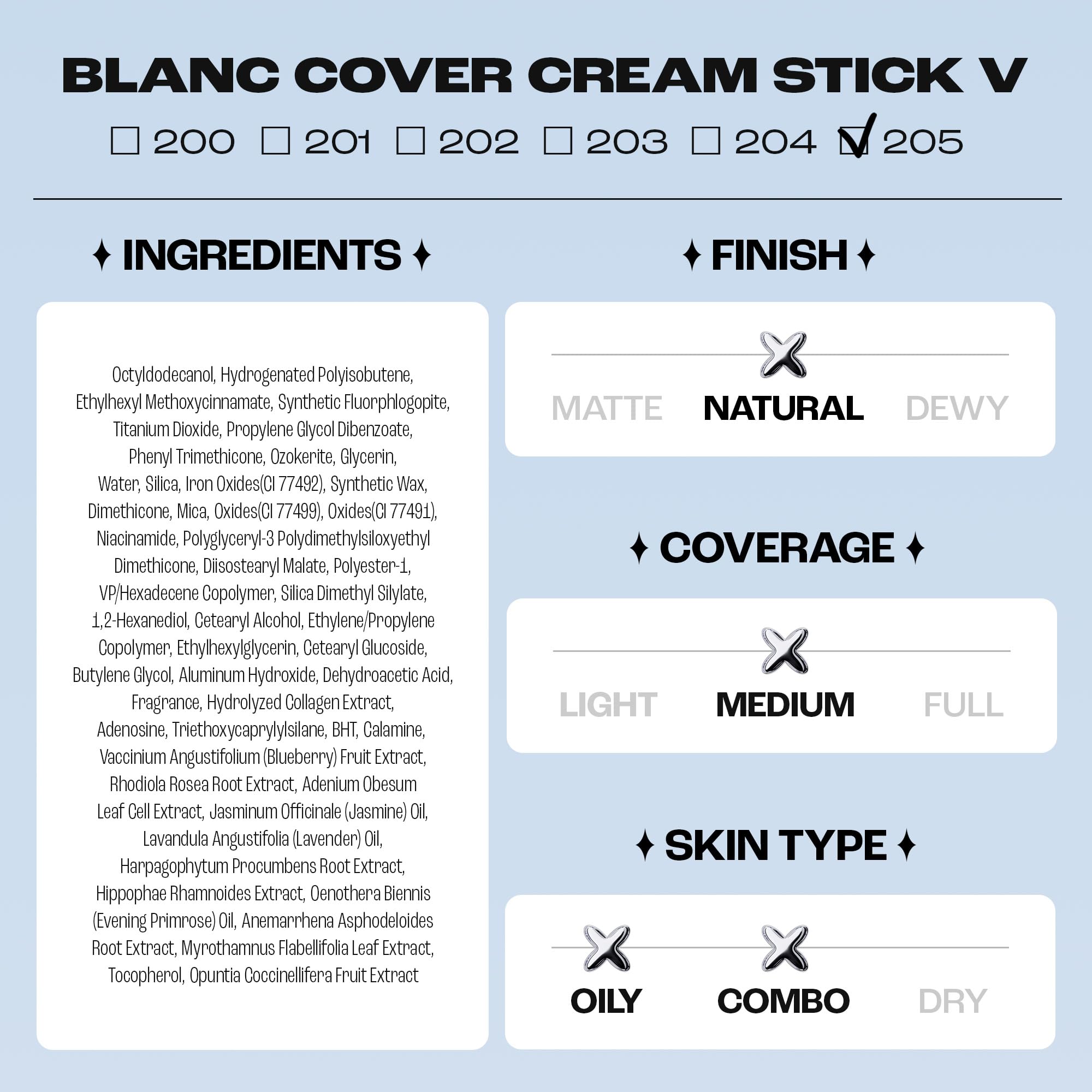 ELROEL Blanc Cover Stick V White - Color-Changing Foundation with Volufiline | Dewy Coverage, Medium to Full, Dual-Ended Brush