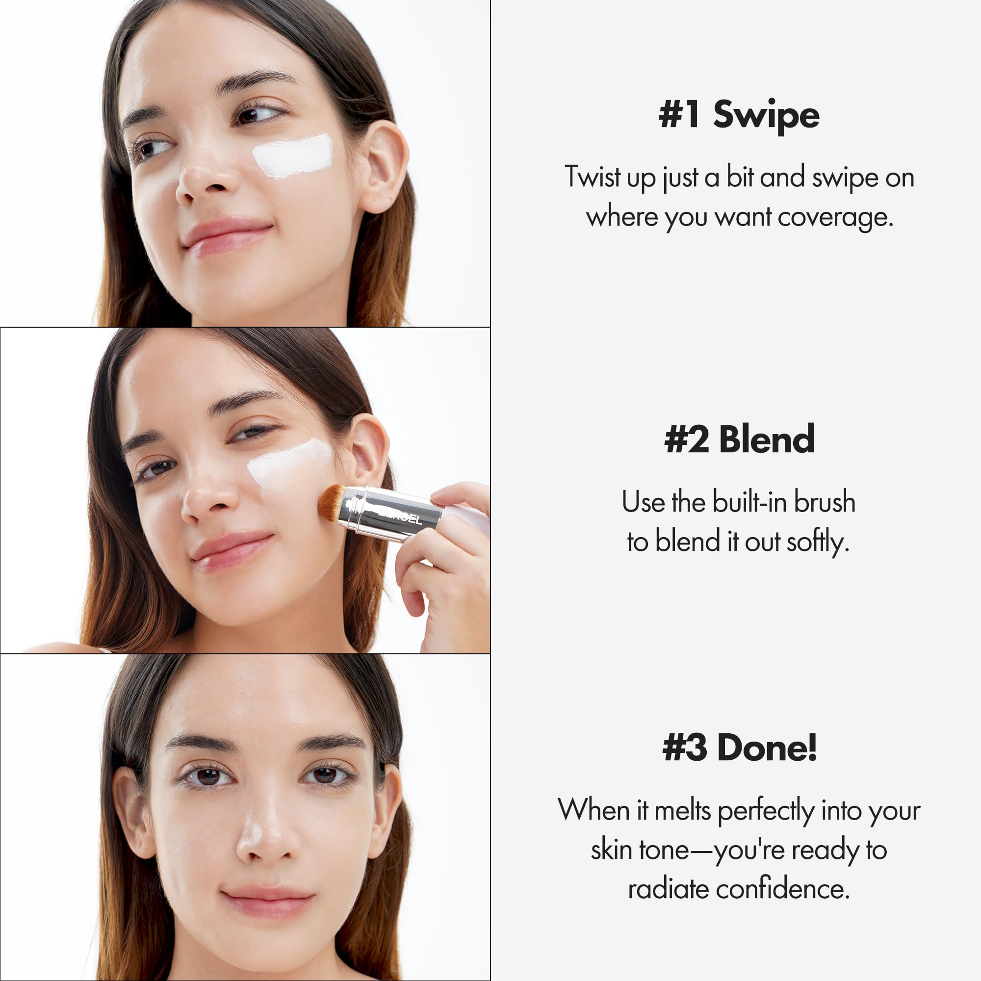 ELROEL Blanc Cover Stick V White – Color-Changing Foundation with Volufiline | Dewy Buildable Coverage
