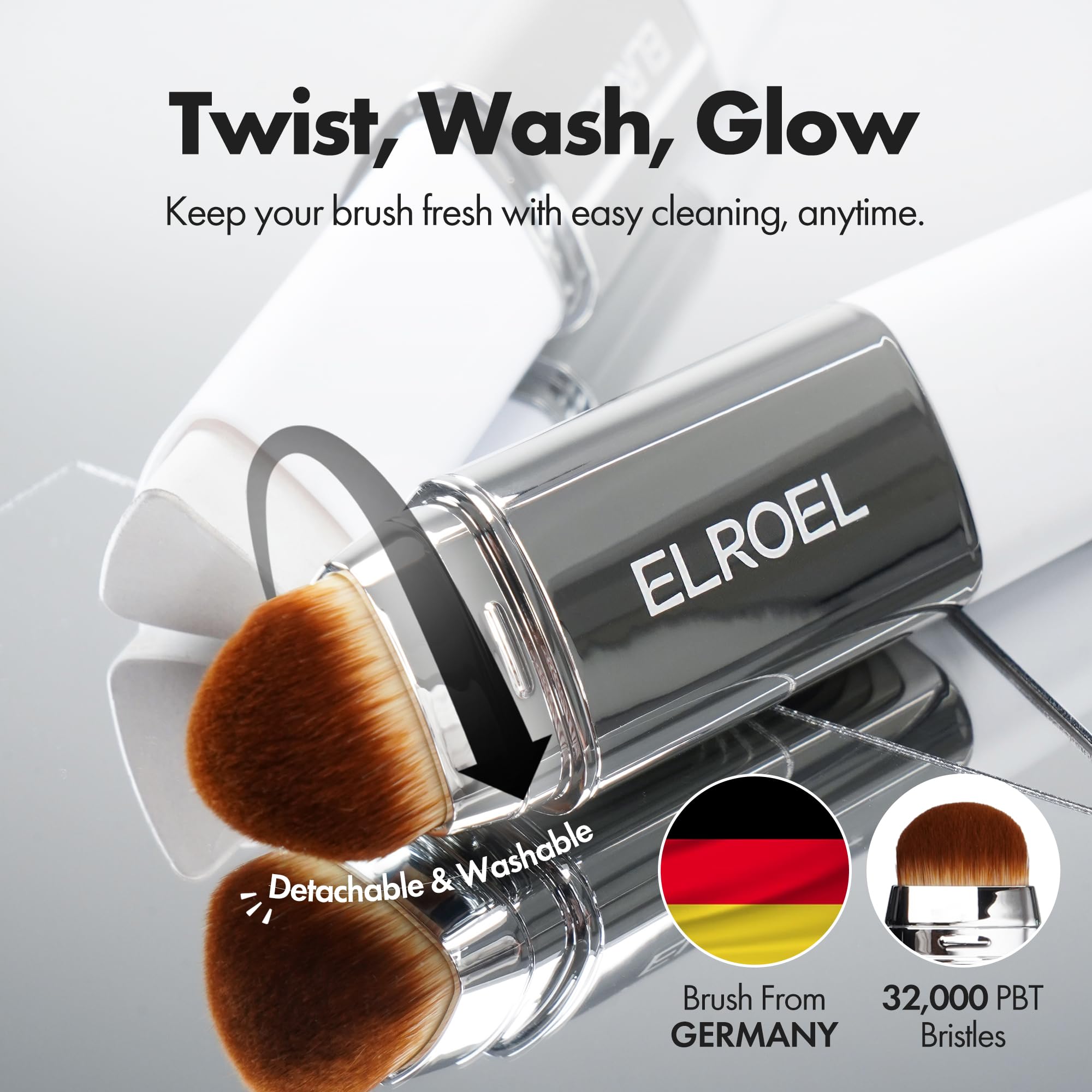 ELROEL Blanc Cover Stick V White – Color-Changing Foundation with Volufiline | Dewy Buildable Coverage